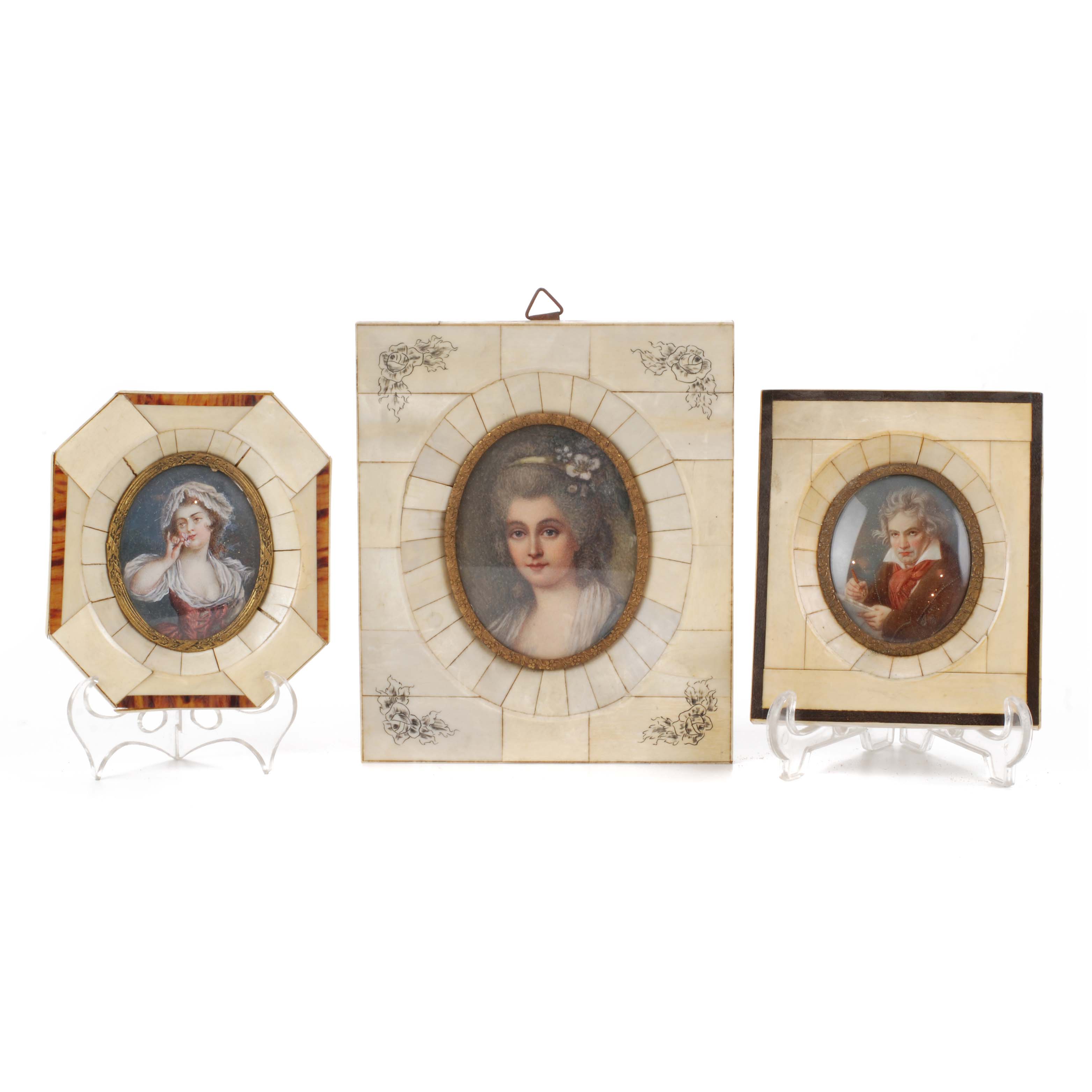 THREE 19TH CENTURY MINIATURES.