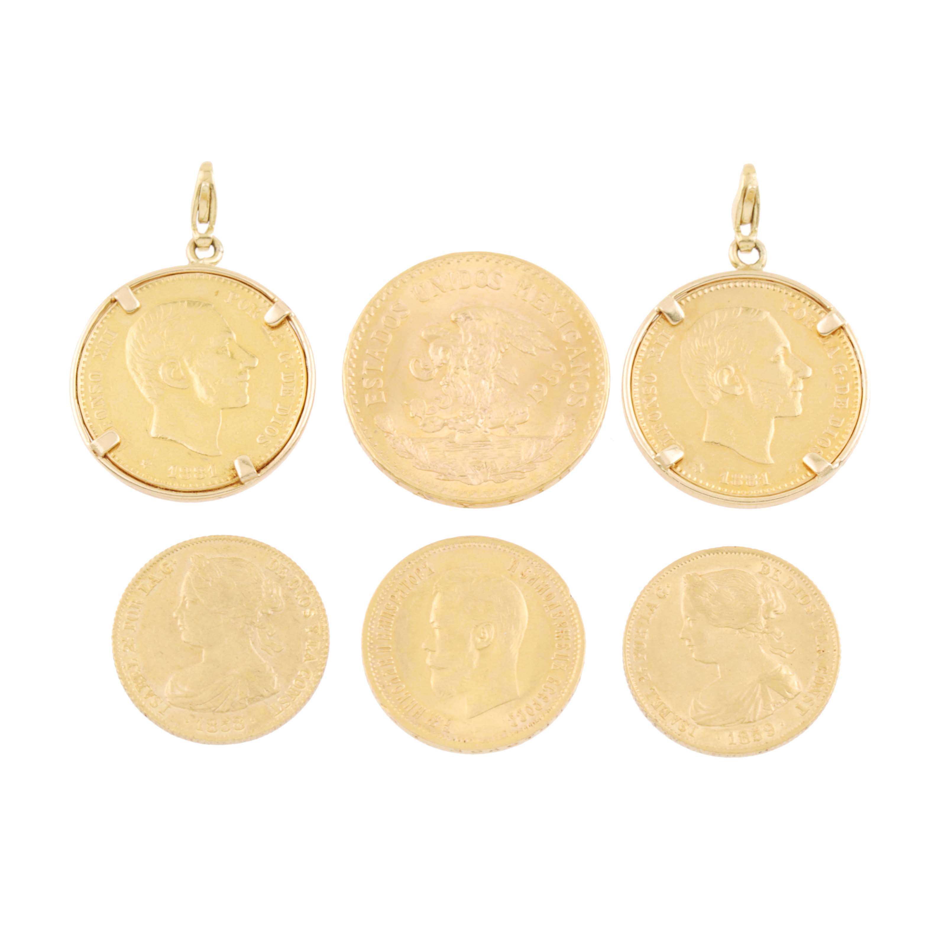 SIX GOLD COINS.