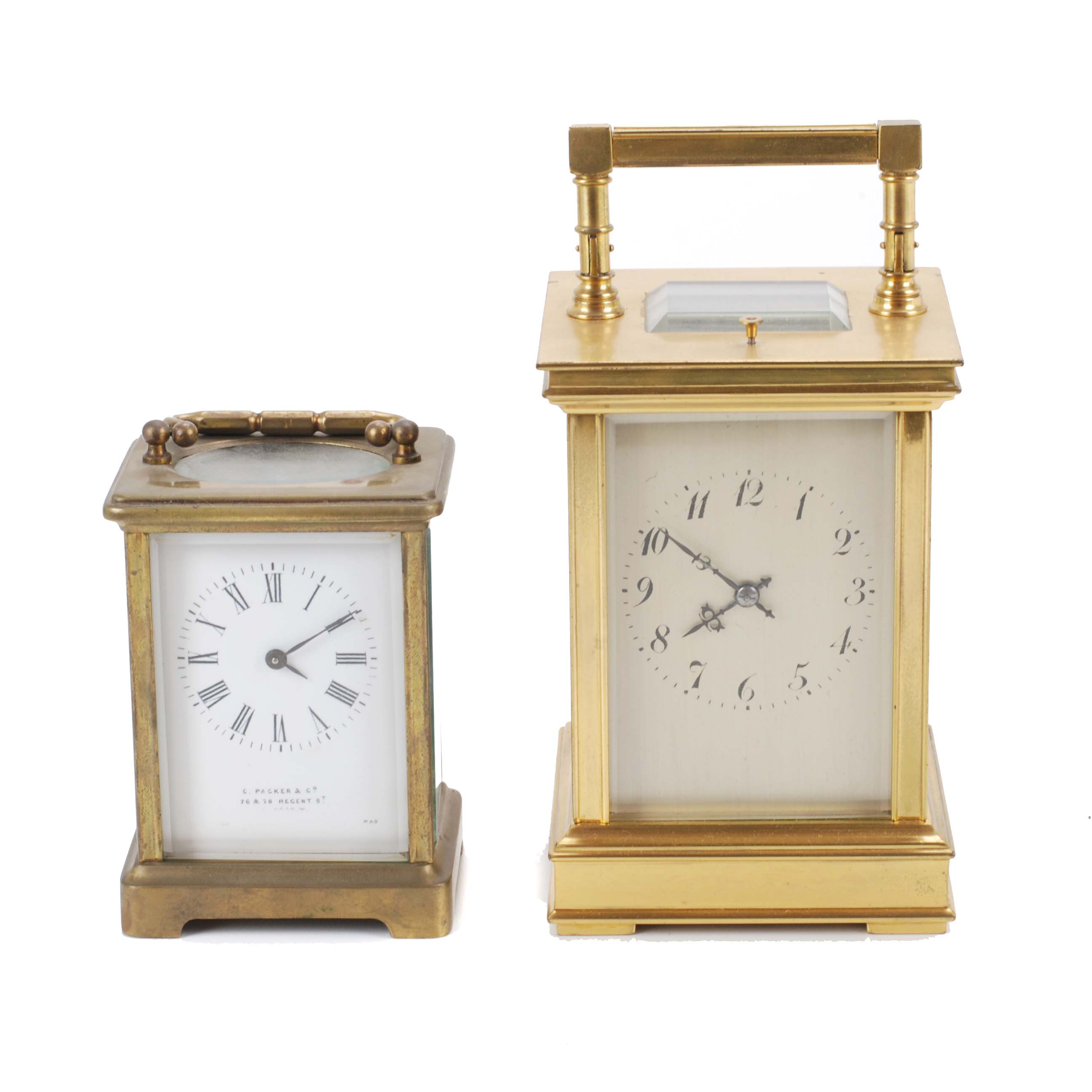 TWO CARRIAGE CLOCKS, MID 18TH CENTURY AND FIRST HALF OF THE