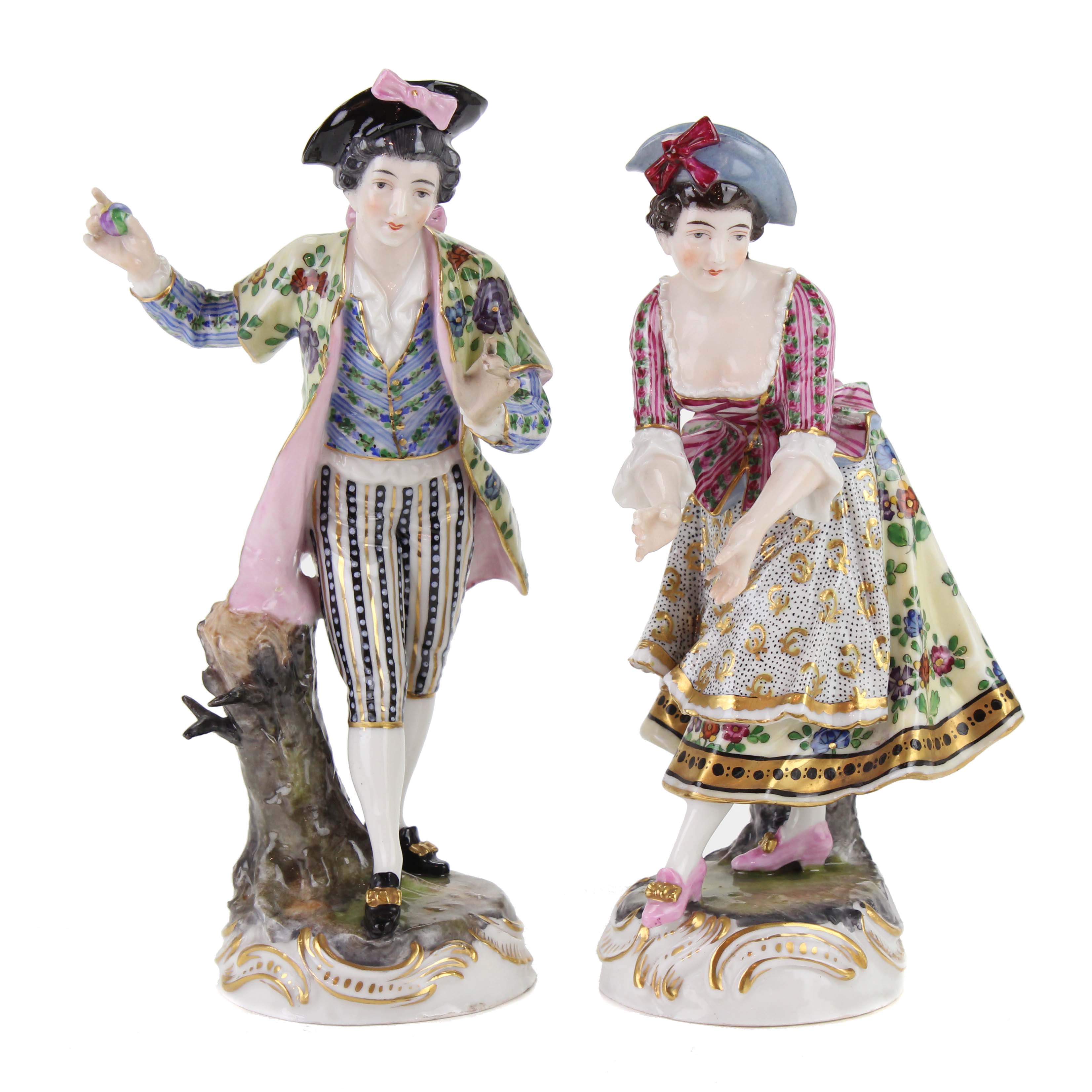 PASSAUER PORZELLANMANUFAKTUR LENCK. "PAIR OF SHEPHERDS",  M