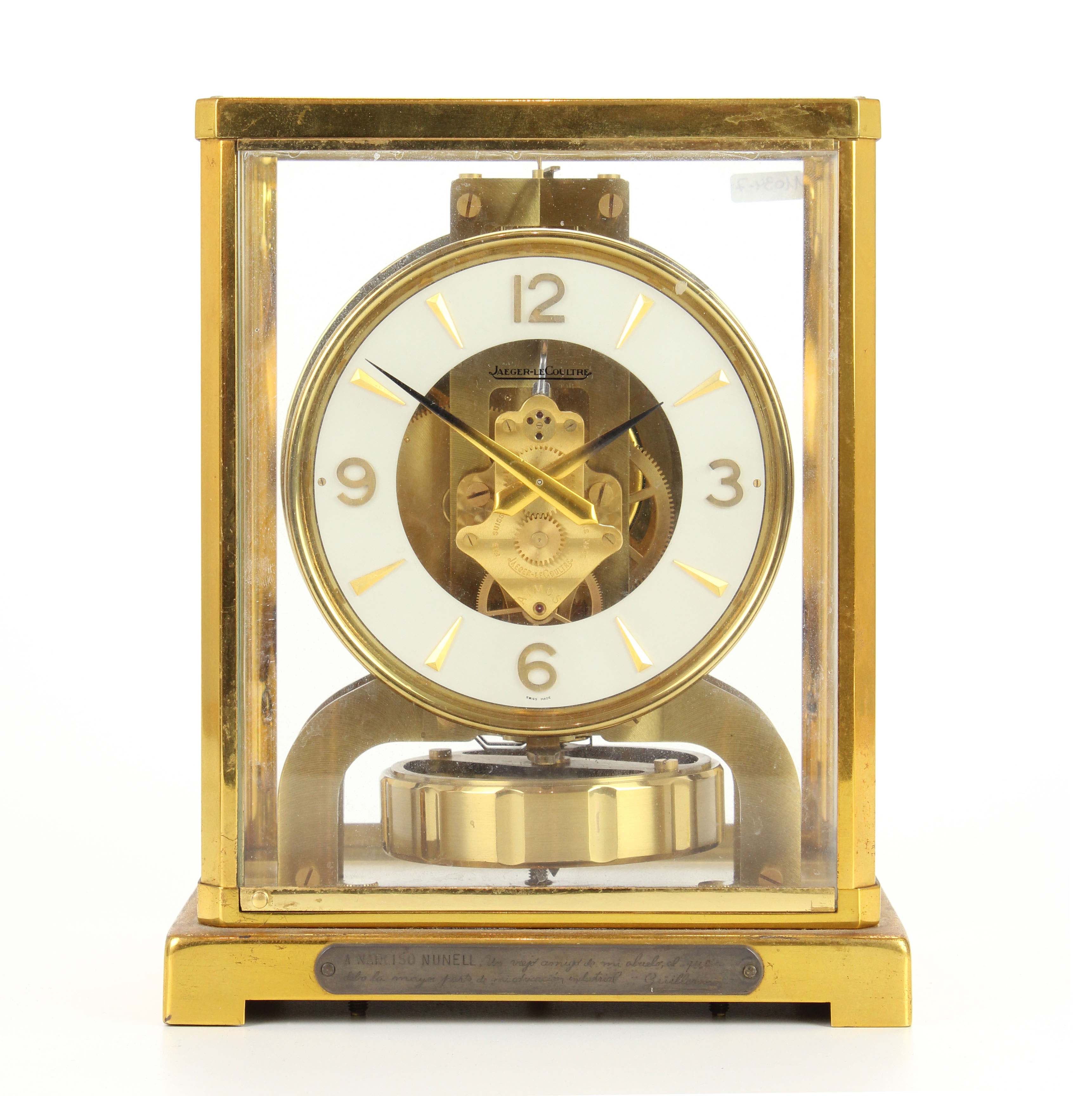 JAEGER-LECOULTRE,  ATMOS SWISS TABLE CLOCK, MID C20th.