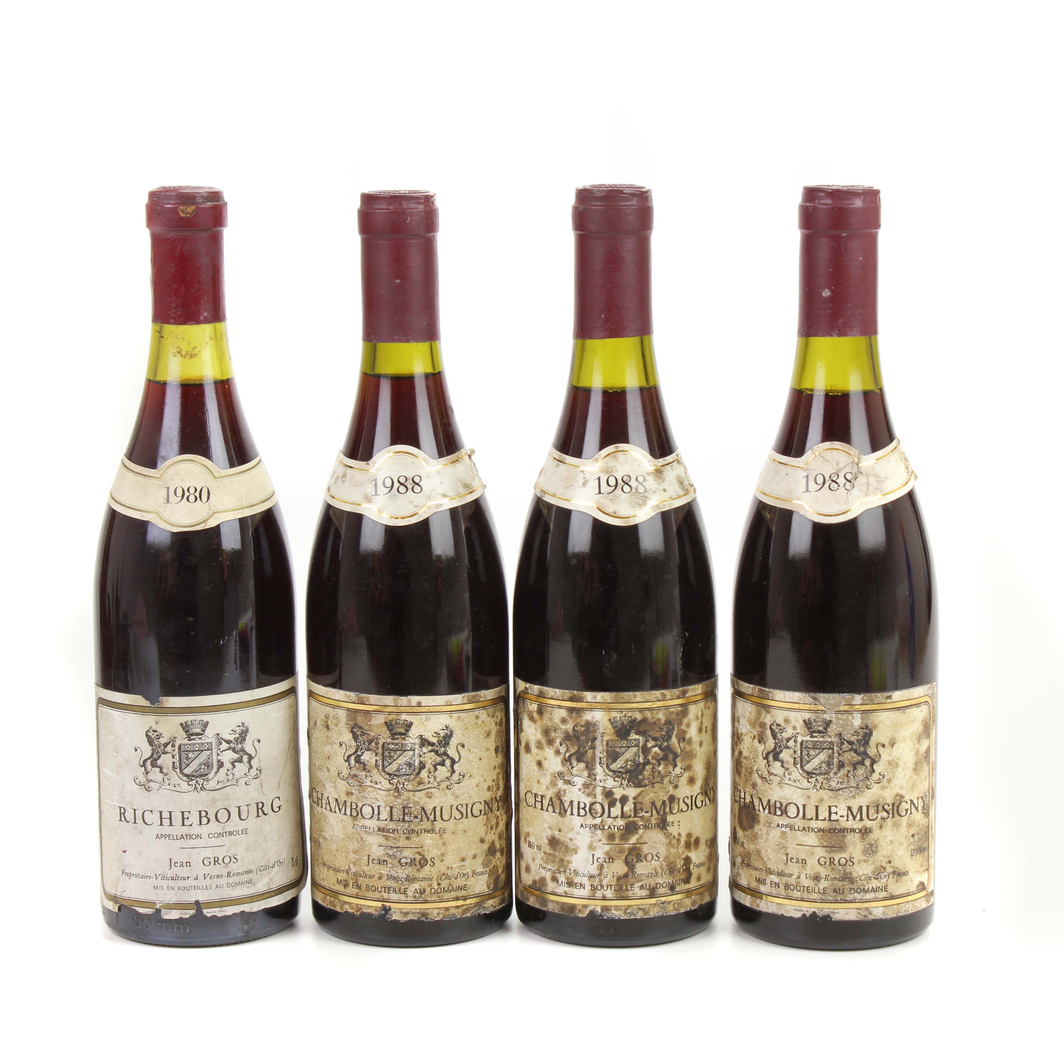 ONE BOTTLE OF 1980 JEAN GROS, RICHEBOURG, FRANCE.THREE  BO