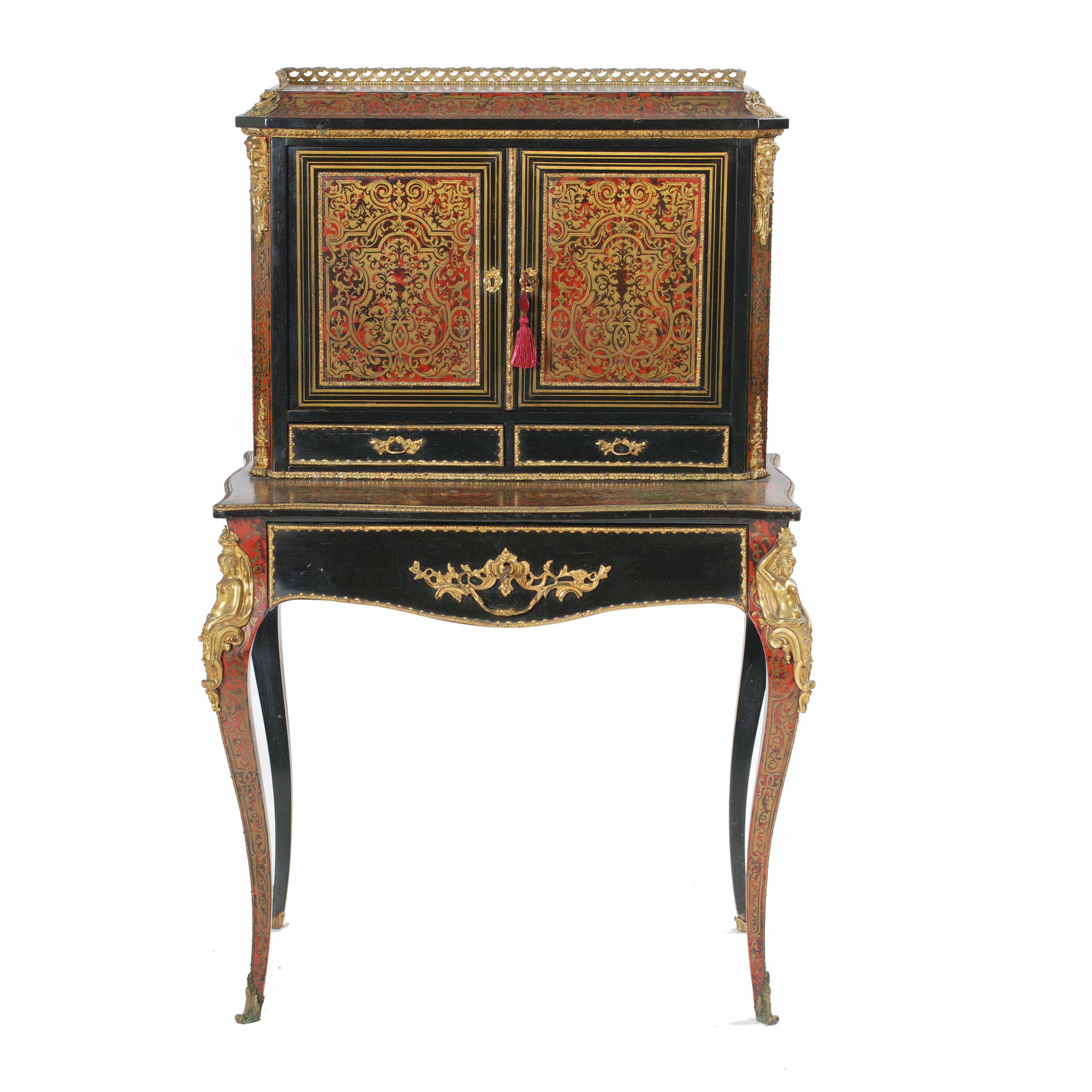 "BONHEUR-DU-JOUR", FRENCH NAPOLE0N III DESK, MID 19TH CENTU