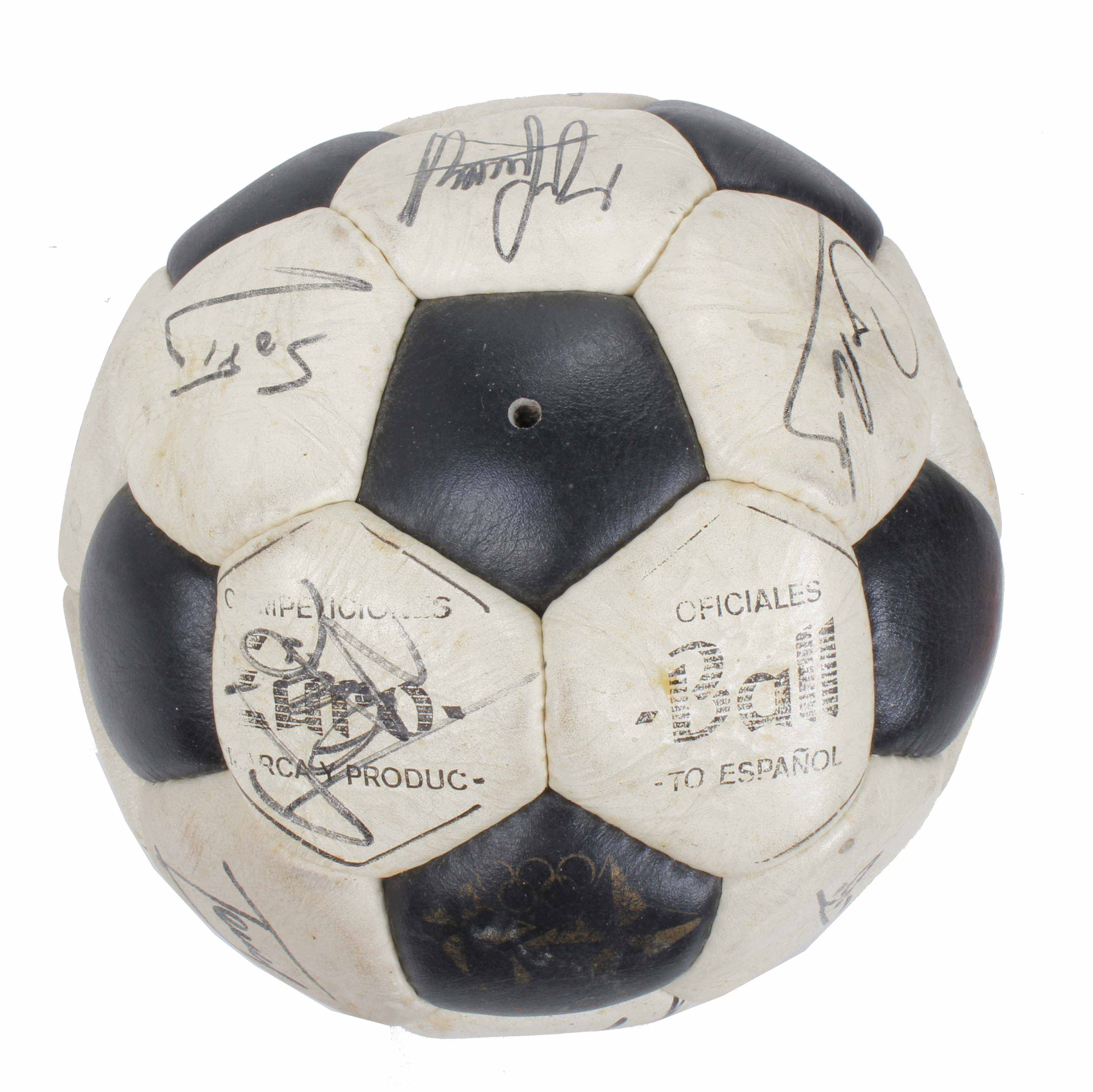 PELOTA FIRMADA POR LOS JUGADORES DEL F.C. BARCELONA, TEMPOR