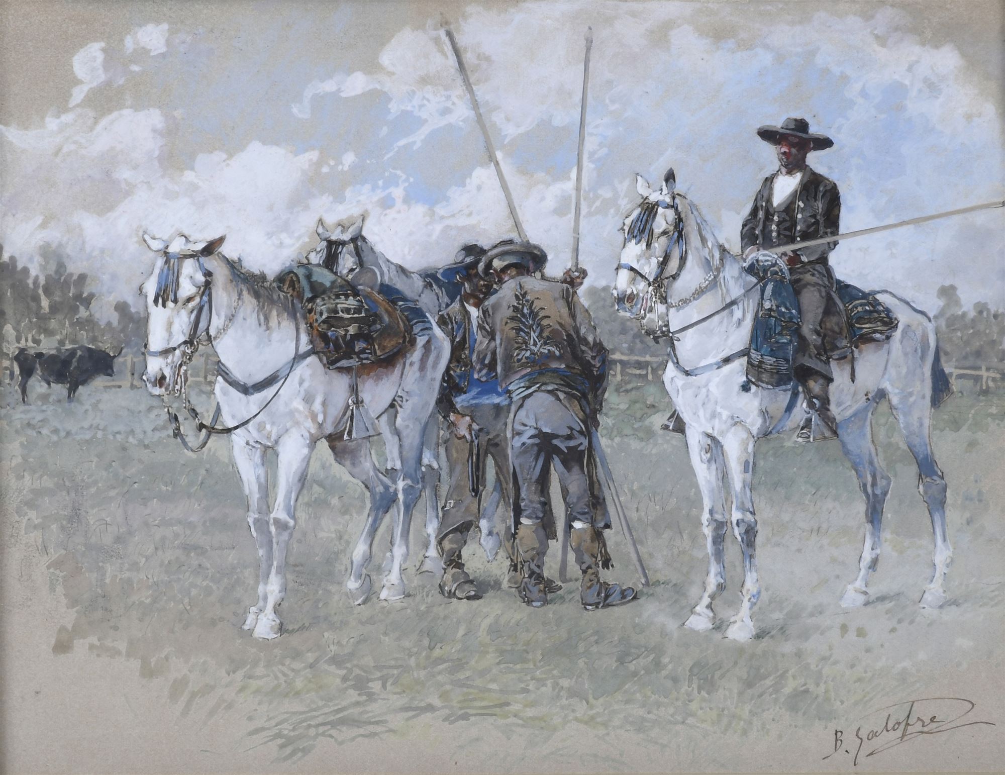 BALDOMERO GALOFRE I GIMÉNEZ (1849-1902). "VAQUEROS ANDALUCE