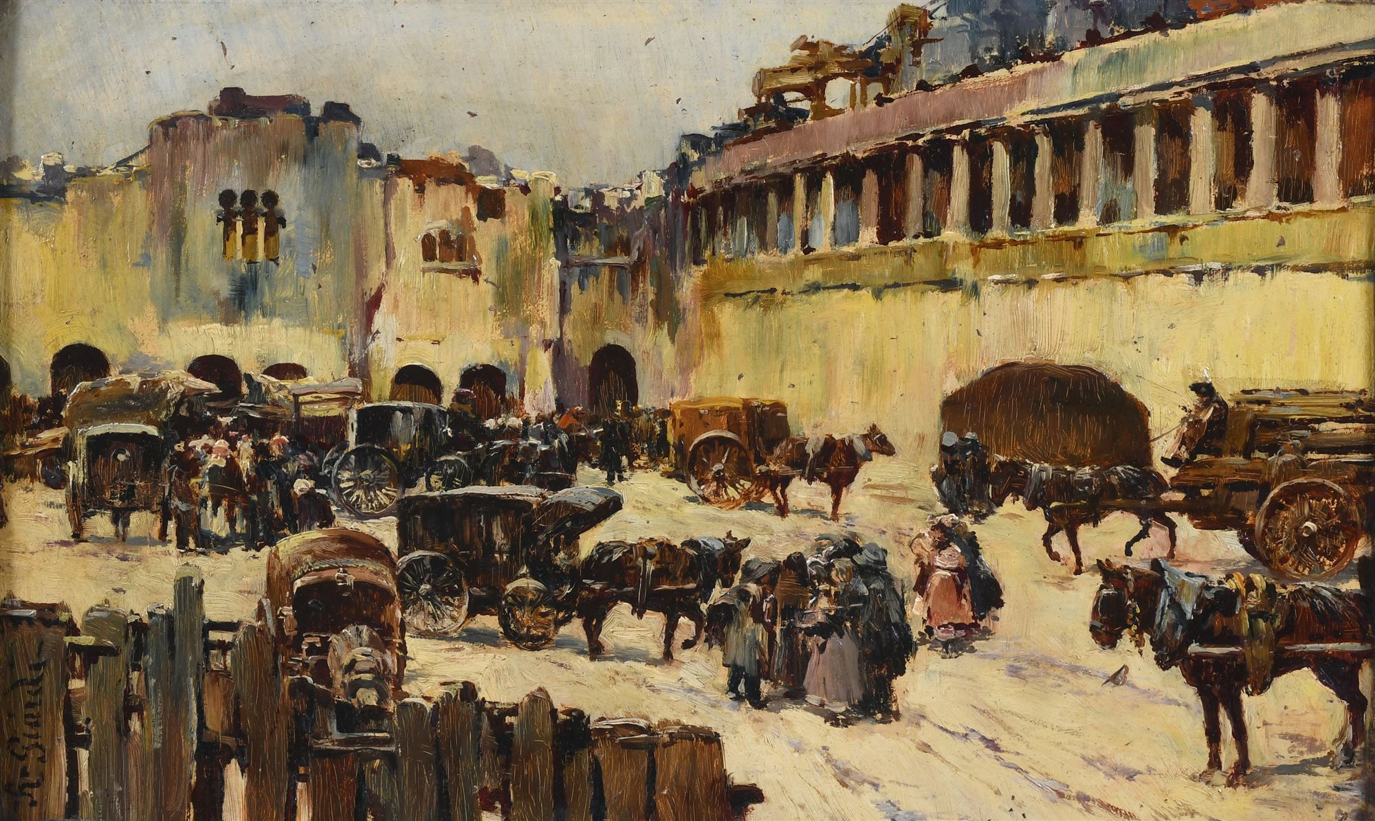 A. GIARDI. "CARRIAGES ON A SQUARE".