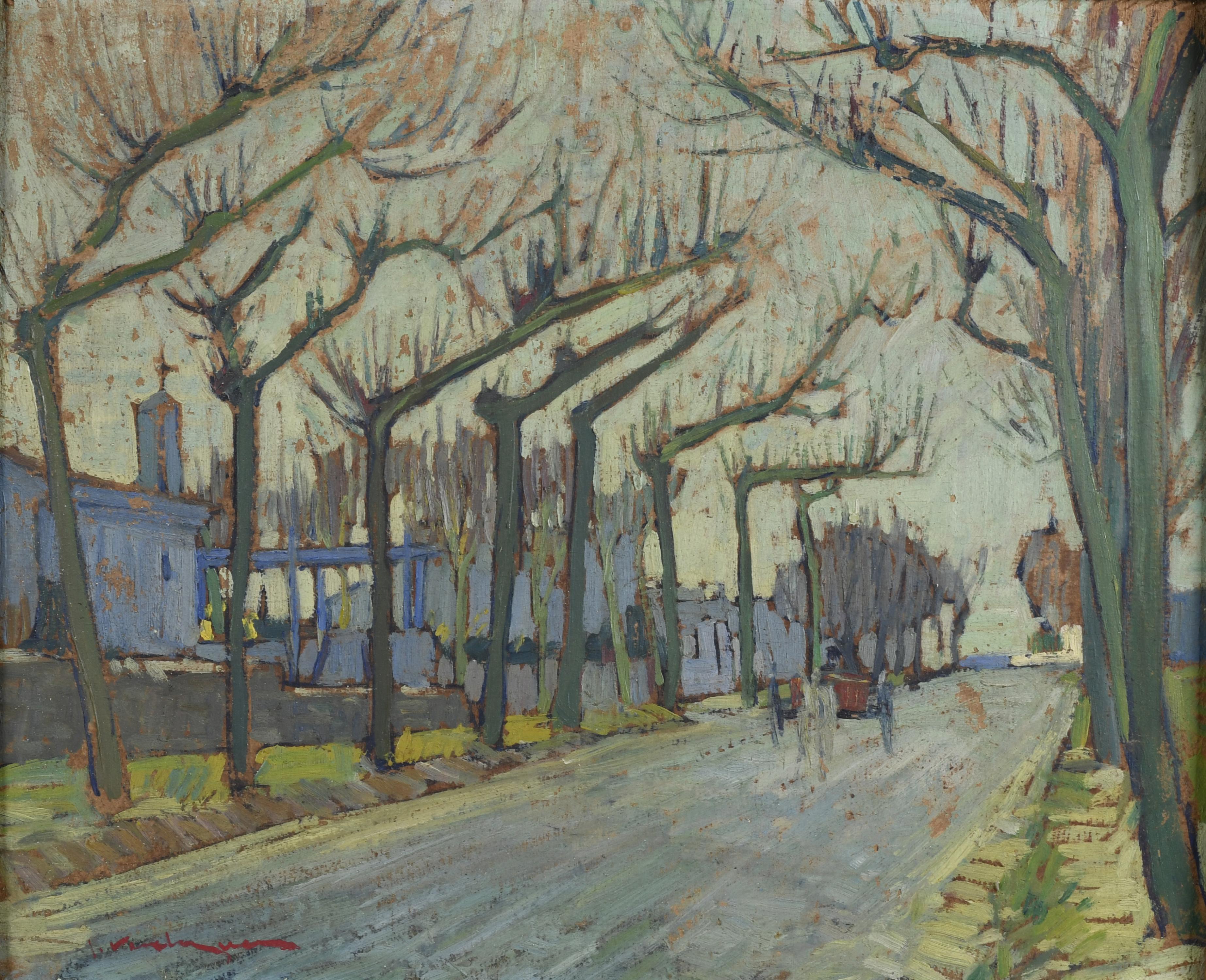 JOSEP VERDAGUER I COMA (1923-2008).  "TREE-LINED PROMENADE"