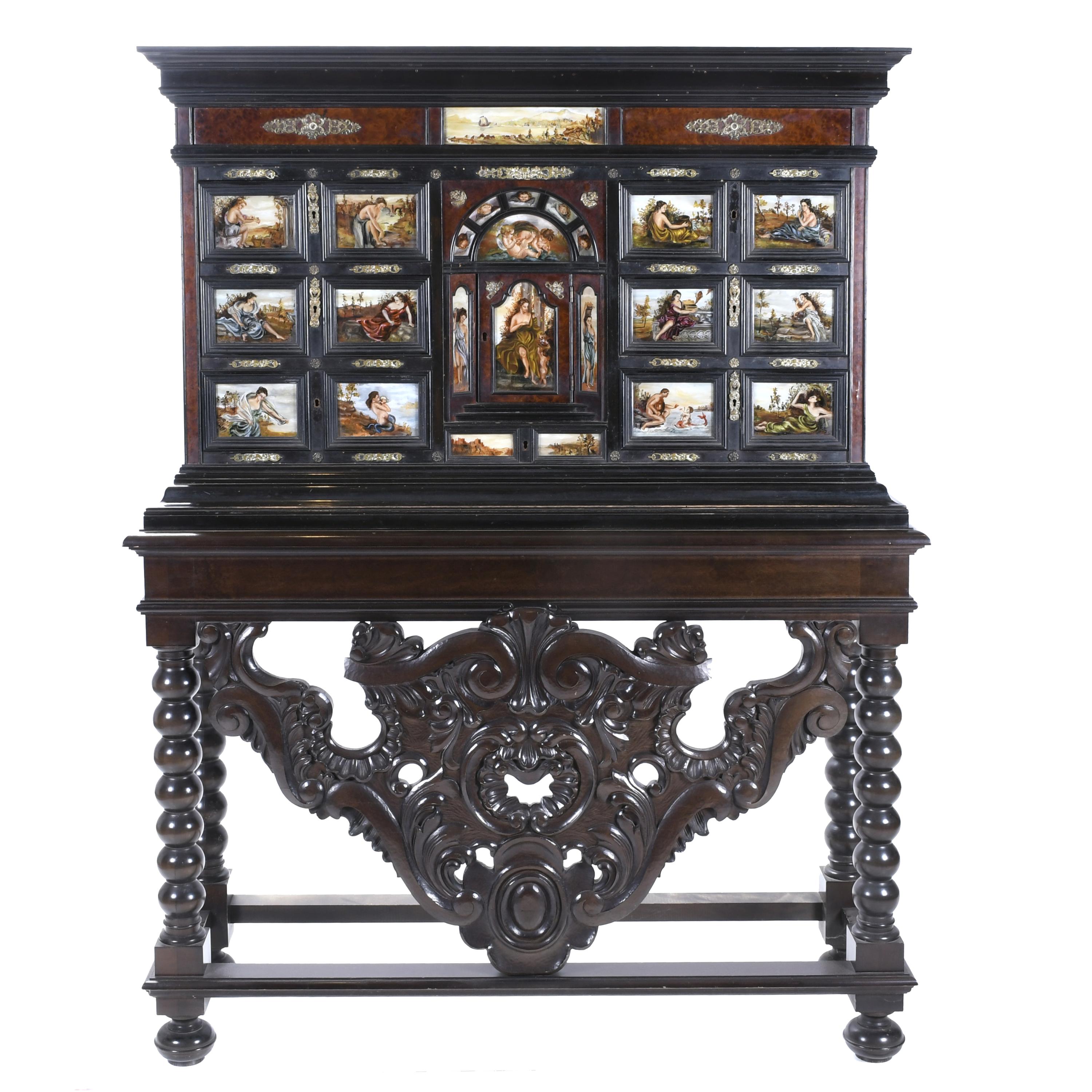 AFTER 17TH CENTURY NEAPOLITAN MODELS. WRITING DESK WITH STA