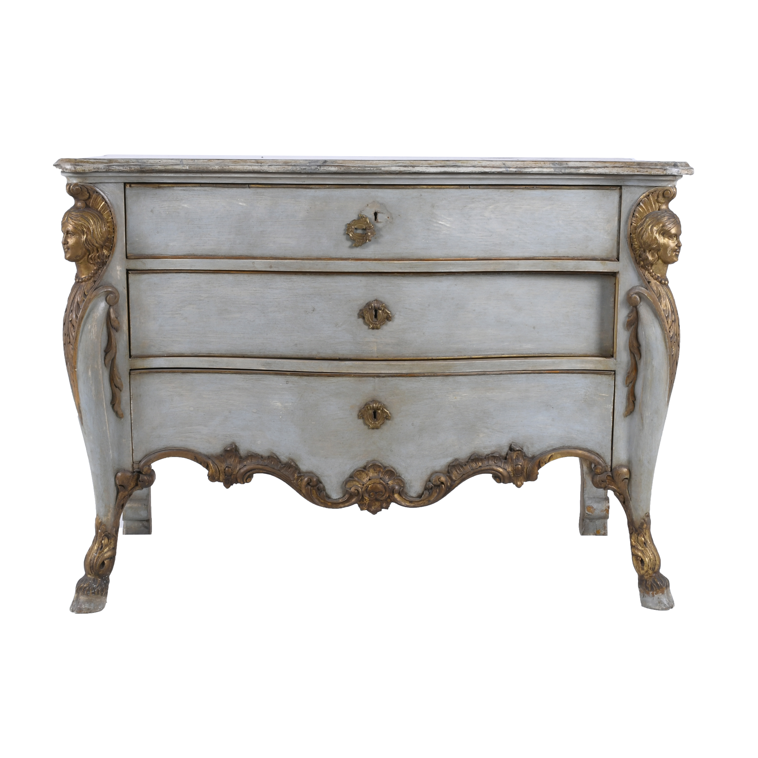 PROBABLY ITALIAN CHEST OF DRAWERS, LOUIS XV STYLE, FIRST HA