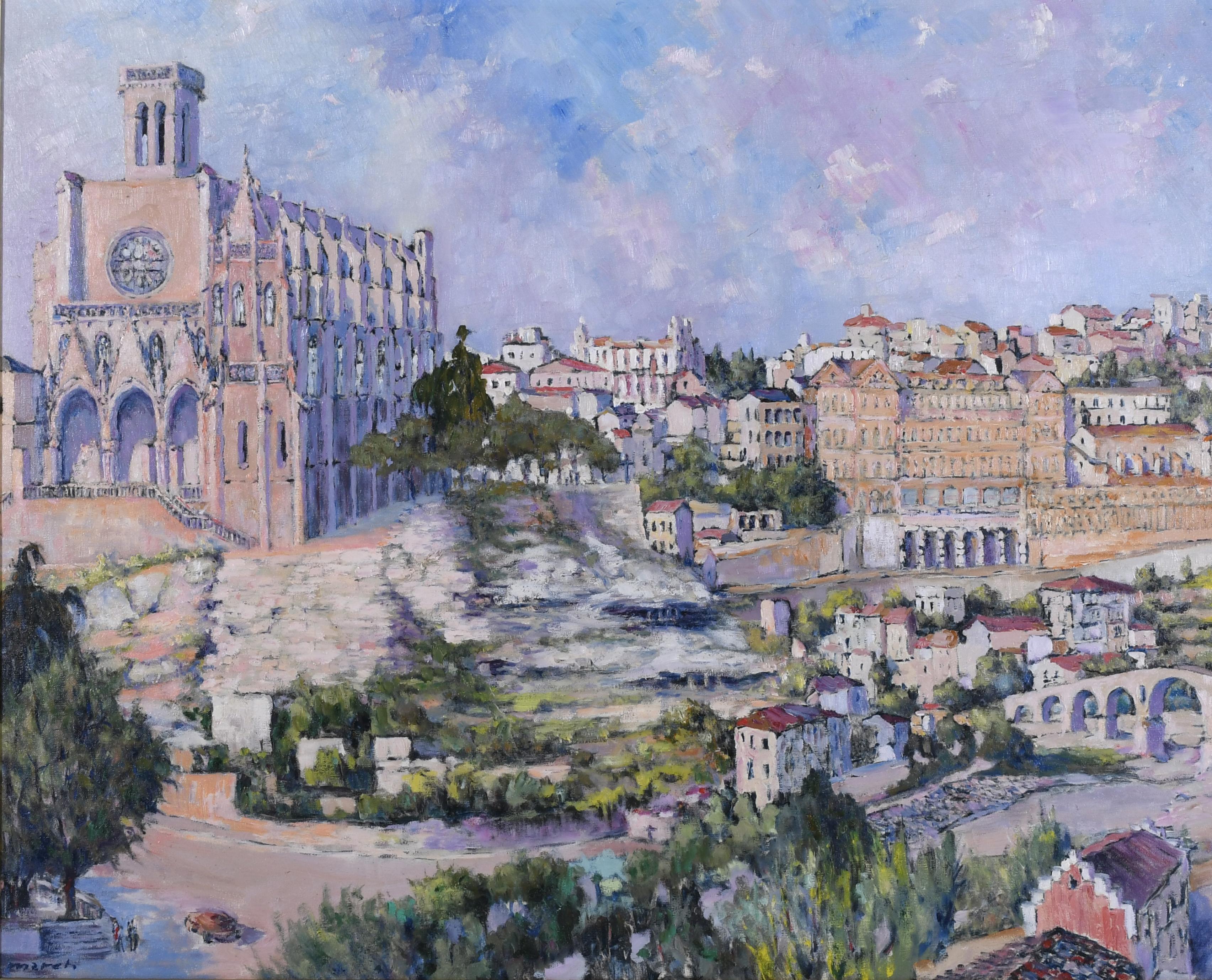 ANTONI MARCH SALAS (20TH C.). "PANORÁMICA DE MANRESA", 1987.