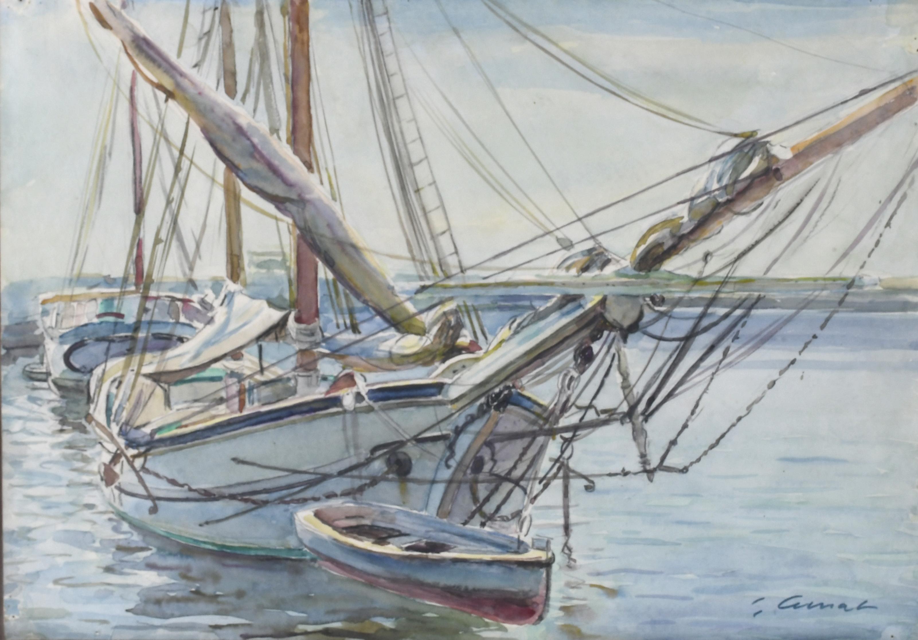 GABRIEL AMAT (1899-1984). "BARCOS".