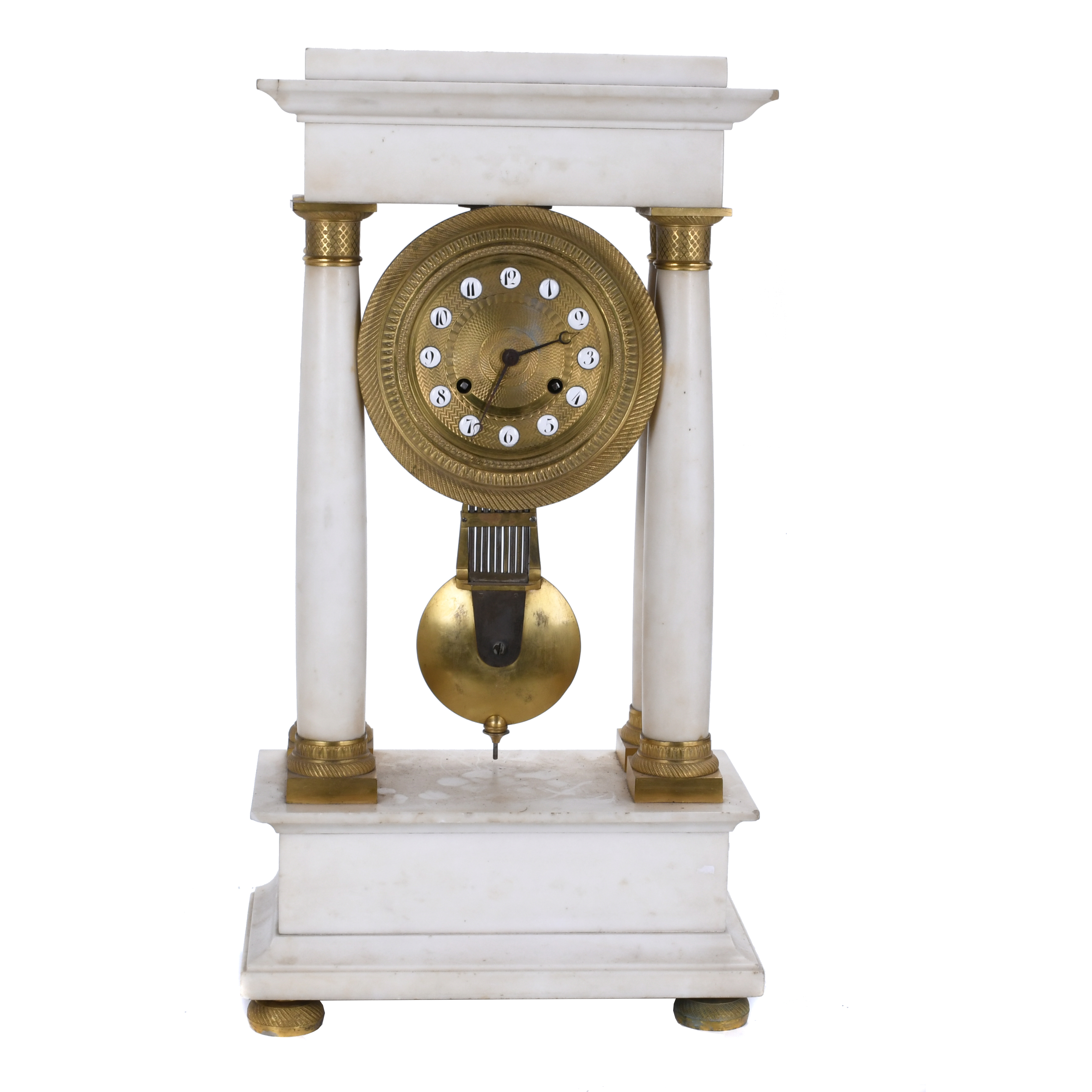 LARGE FRENCH PORTICO TABLE CLOCK, FIRST THIRD OF THE 19TH C