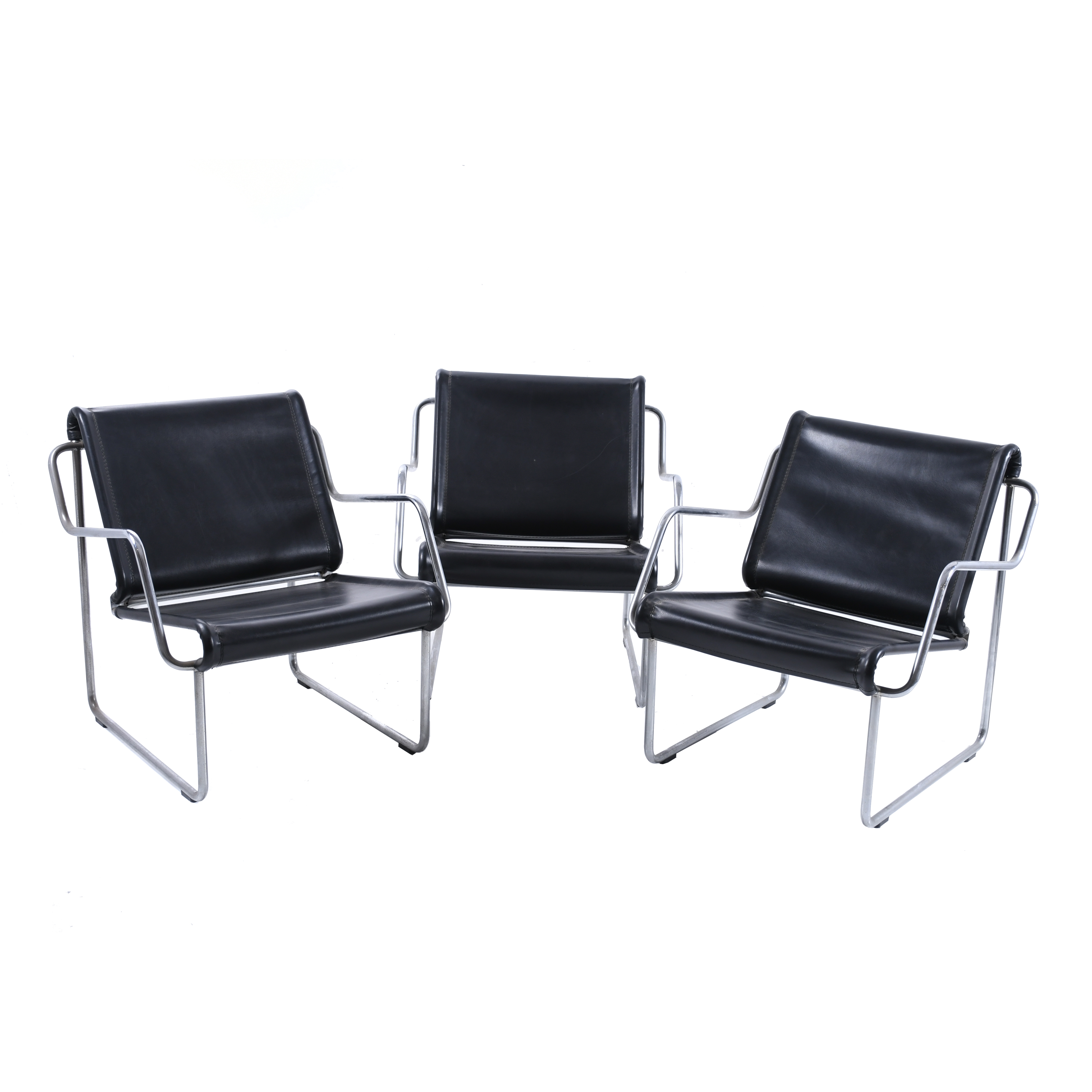 YRJÖ KUKKAPURO (1933). SET OF THREE "PRESSU" ARMCHAIRS.