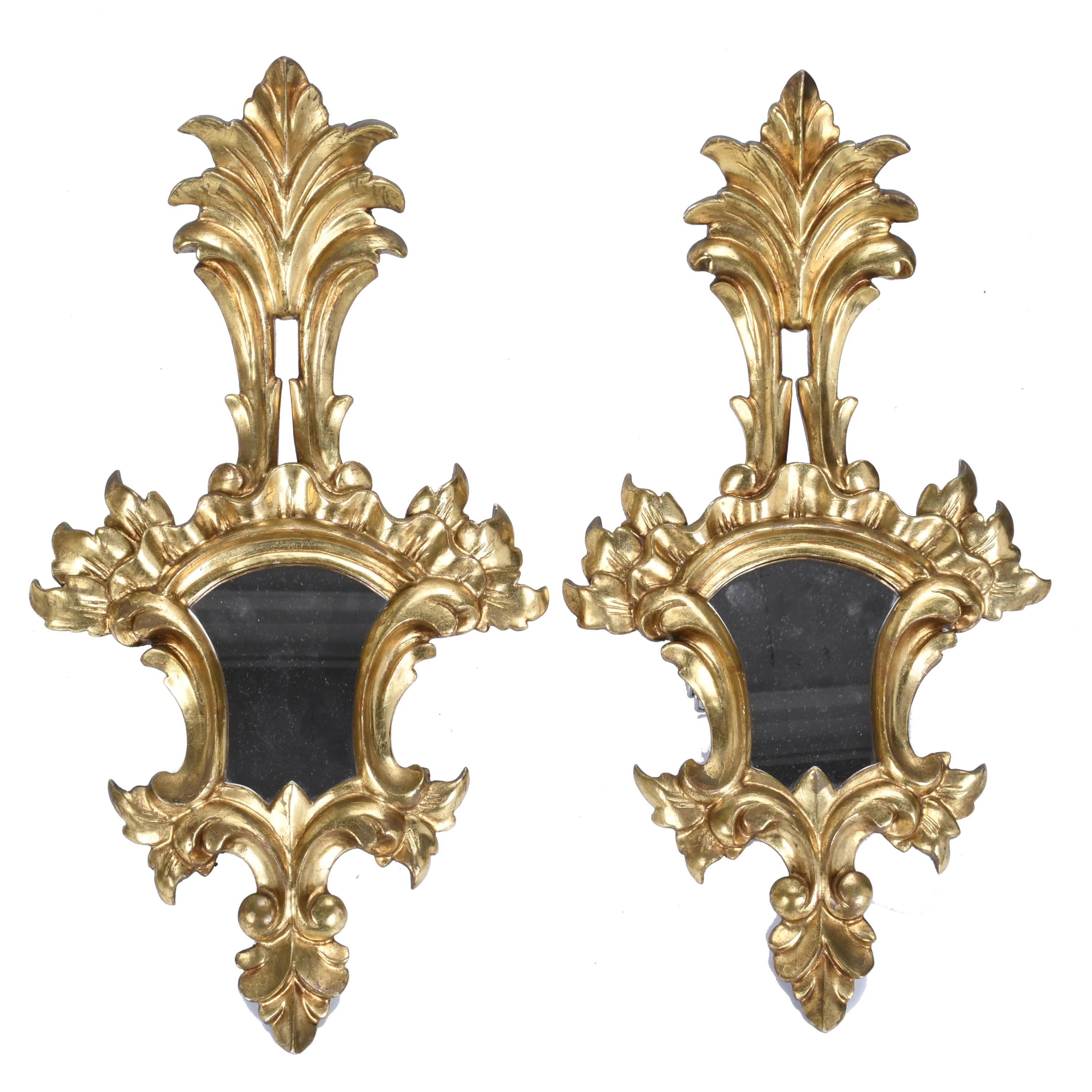 PAIR OF SPANISH SMALL ORNAMENTAL MIRRORS, MID 20TH CENTURY.