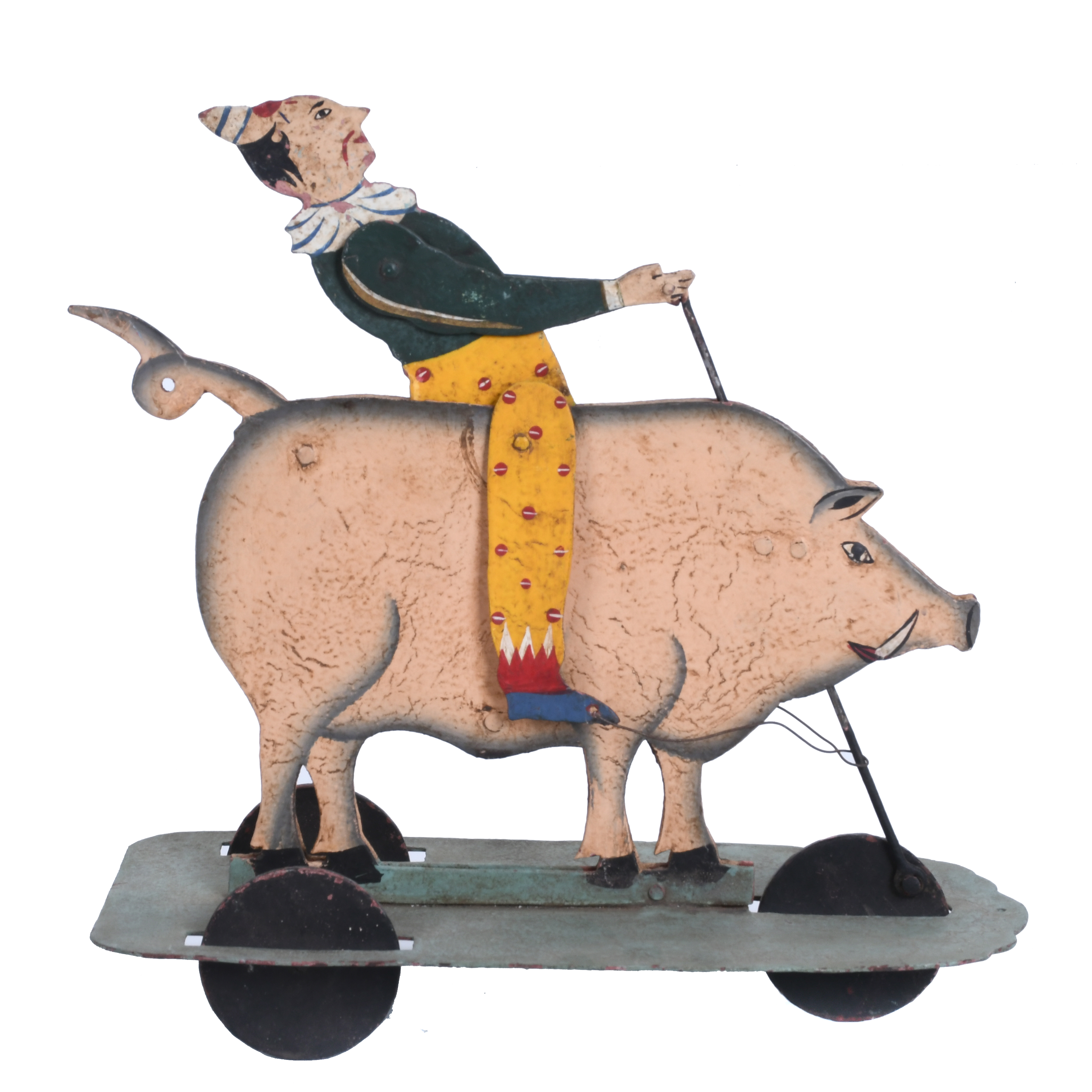 "PIG WITH A CLOWN", TOY DRAGSTER, SECOND HALF OF THE 20TH C