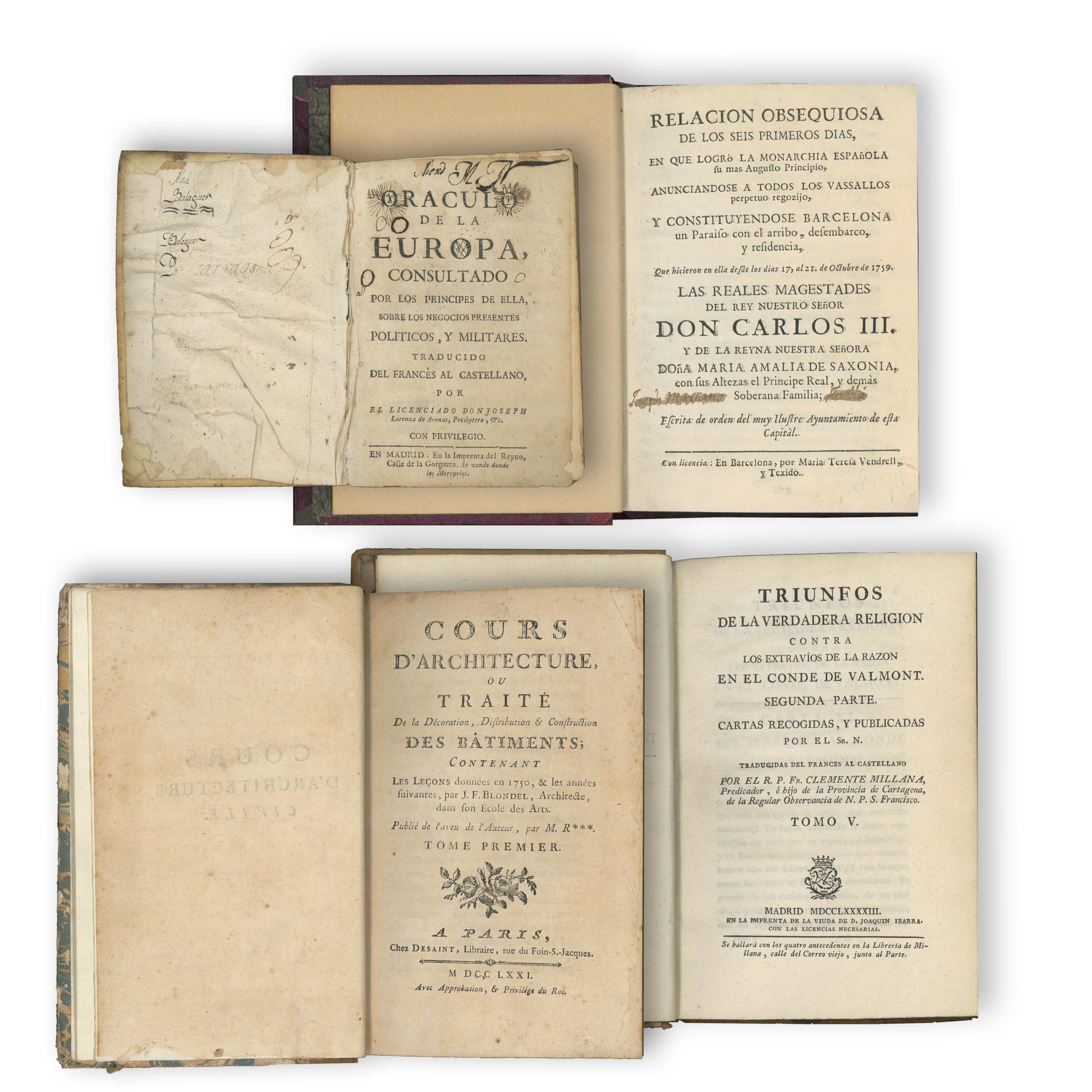 FOUR BOOKS FROM THE 18TH CENTURY ON VARIOUS SUBJECTS (POLIT