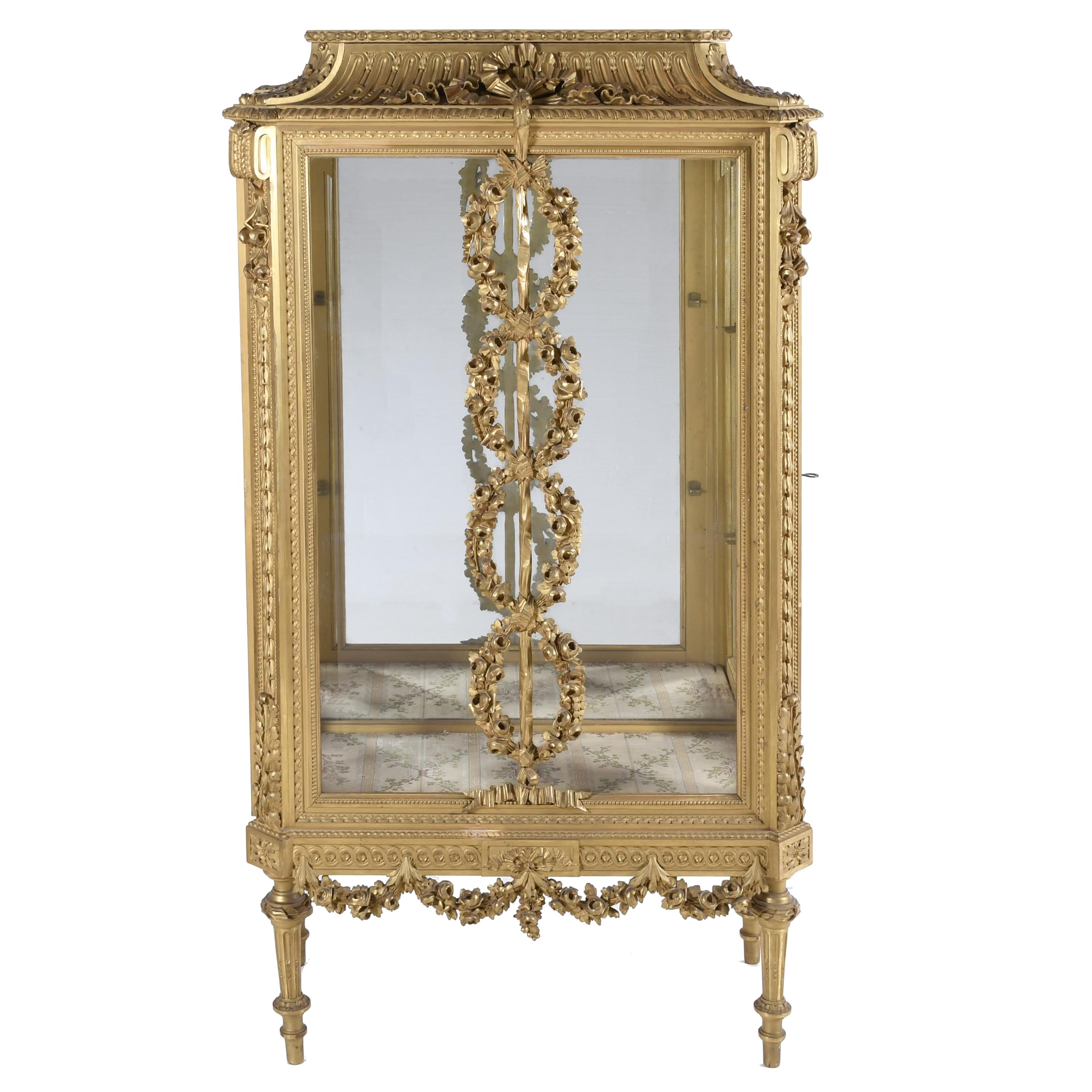 FRENCH GLASS CABINET, LOUIS XVI STYLE, SECOND HALF OF THE 2