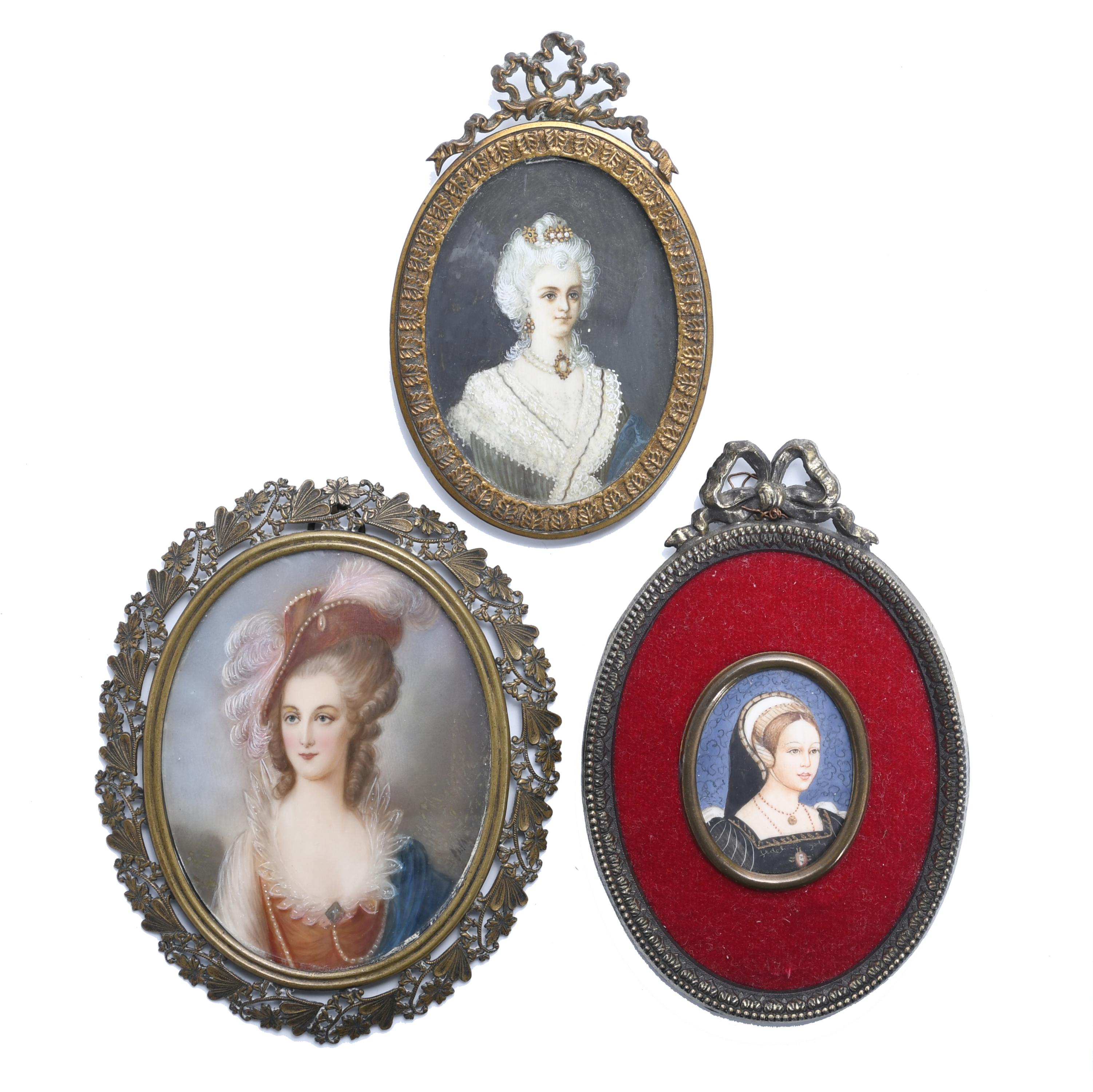 FRENCH AND ENGLISH SCHOOL, 19TH CENTURY. PORTRAITS OF LADIE