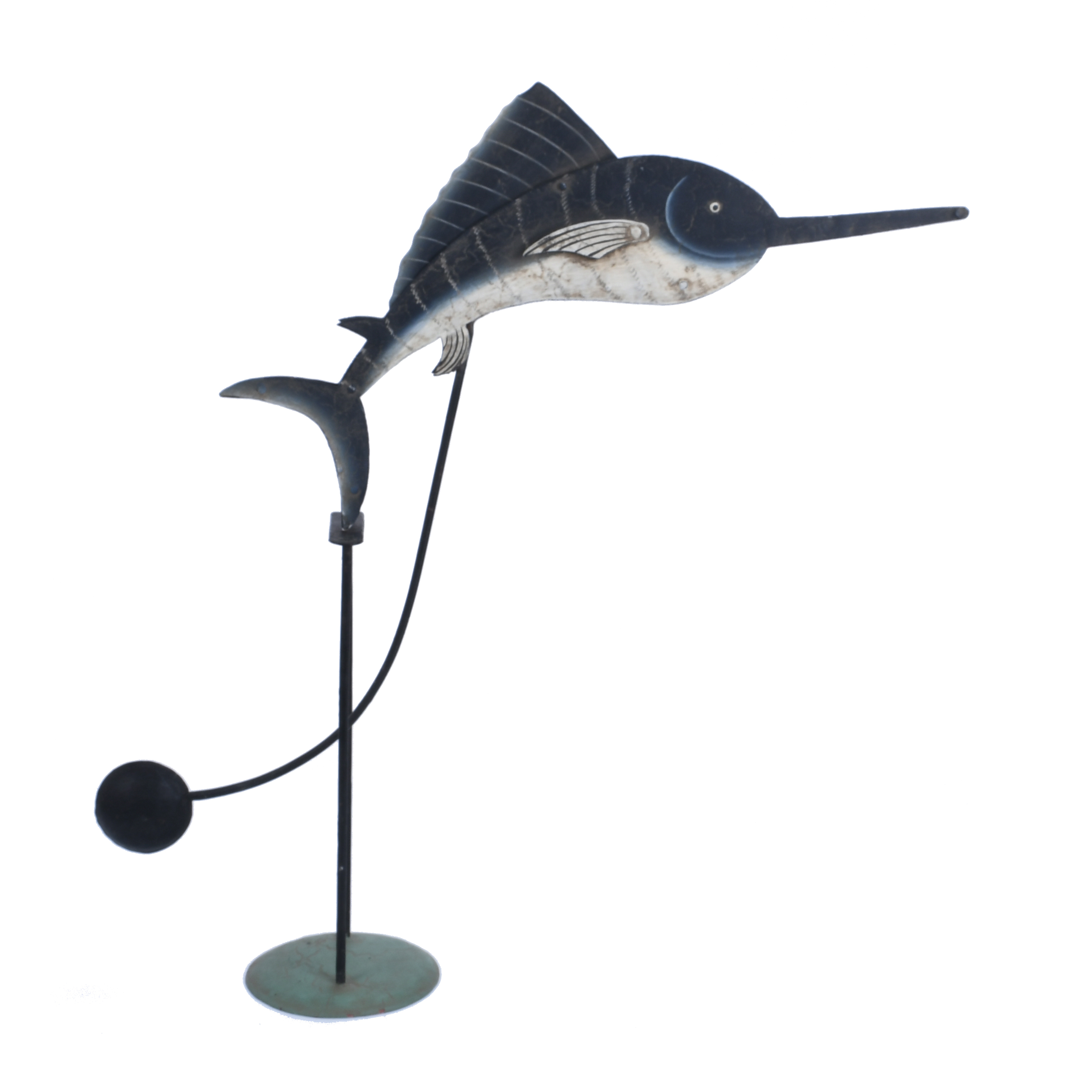 ROCKING PENDULUM IN THE SHAPE OF A SWORDFISH, MID 20TH CENT