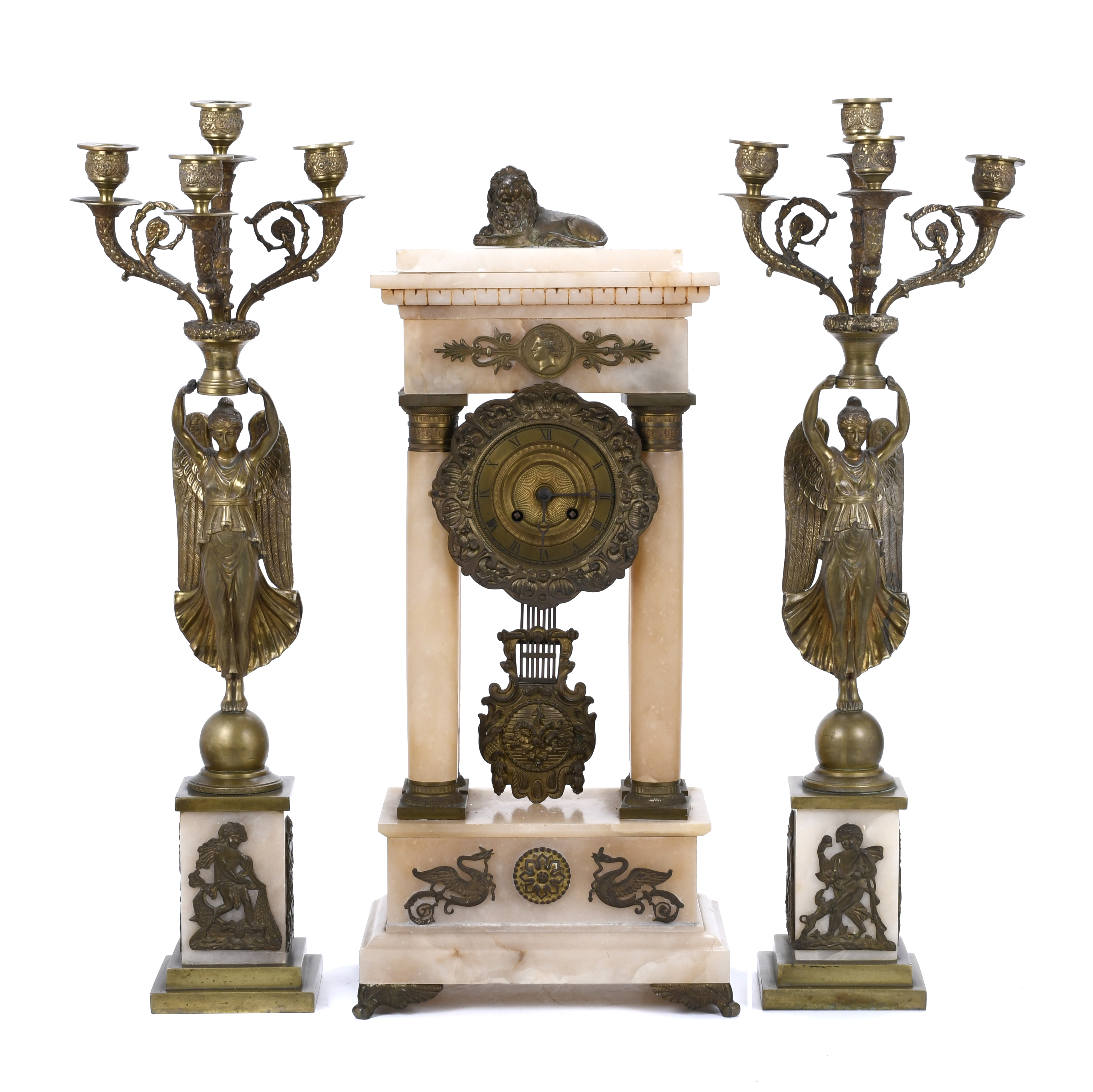 FRENCH TABLE CLOCK WITH DECORATION, LATE 19TH CENTURY-EARLY