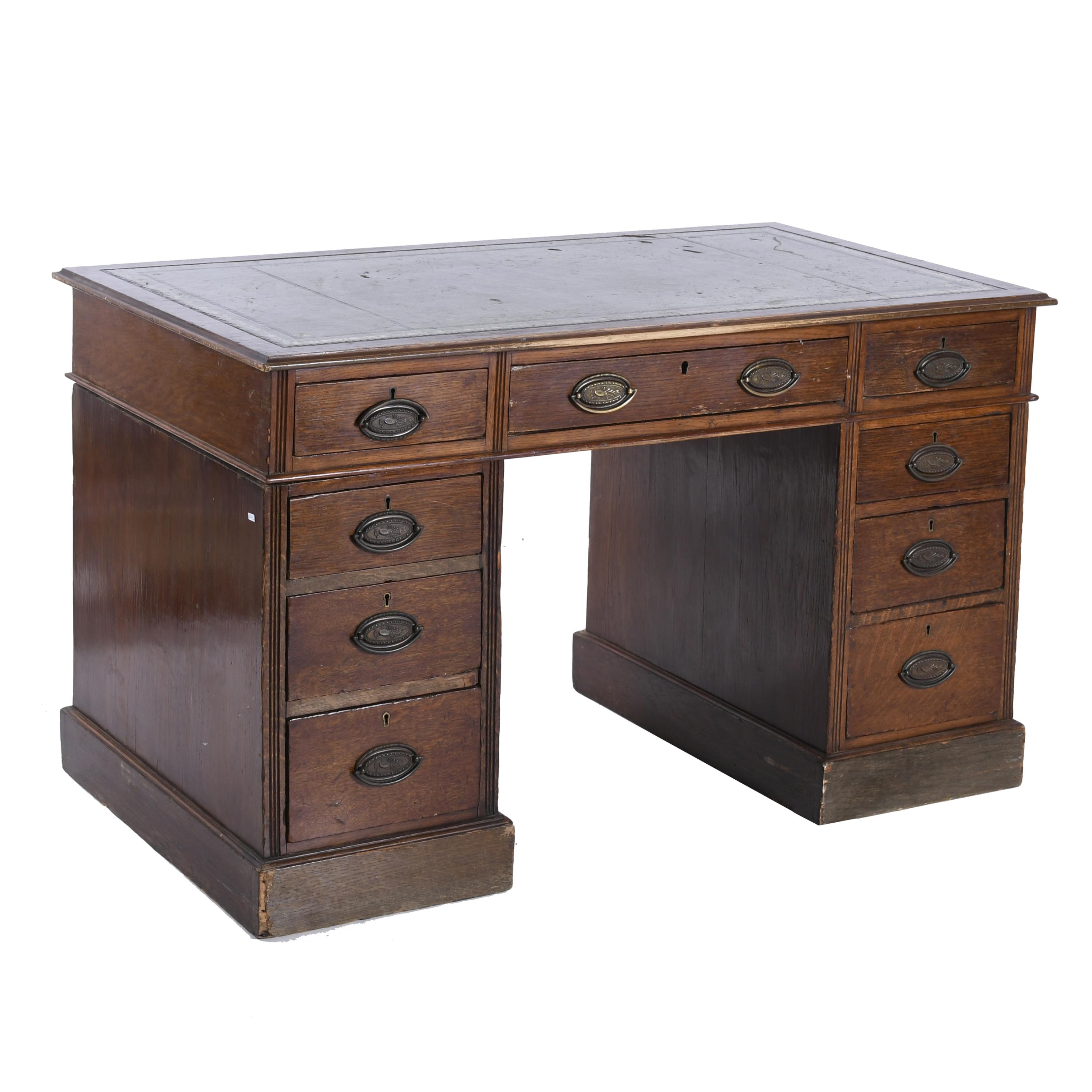 VICTORIAN DOUBLE WRITING DESK, LATE 19TH CENTURY.