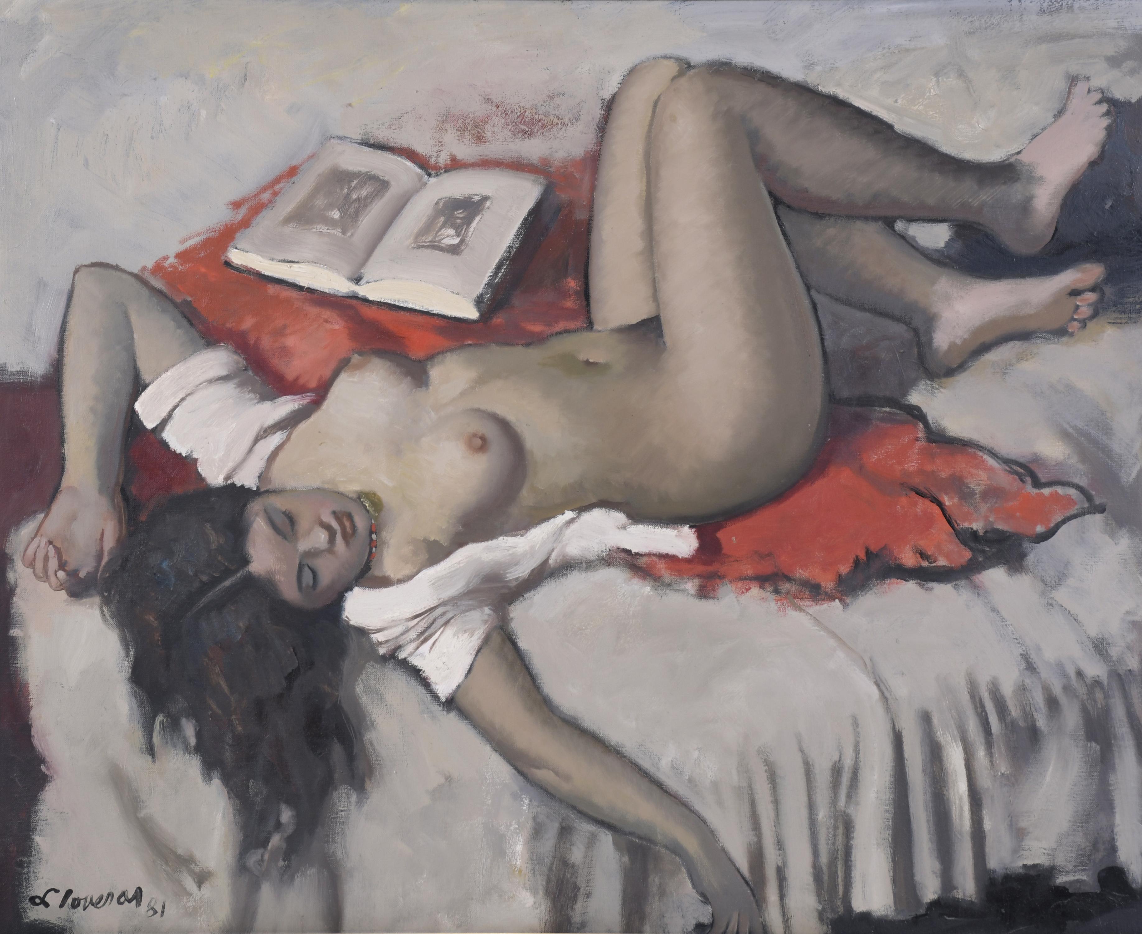 FREDERIC LLOVERAS HERRERA (1912-1983). "GIRL LYING DOWN", 1