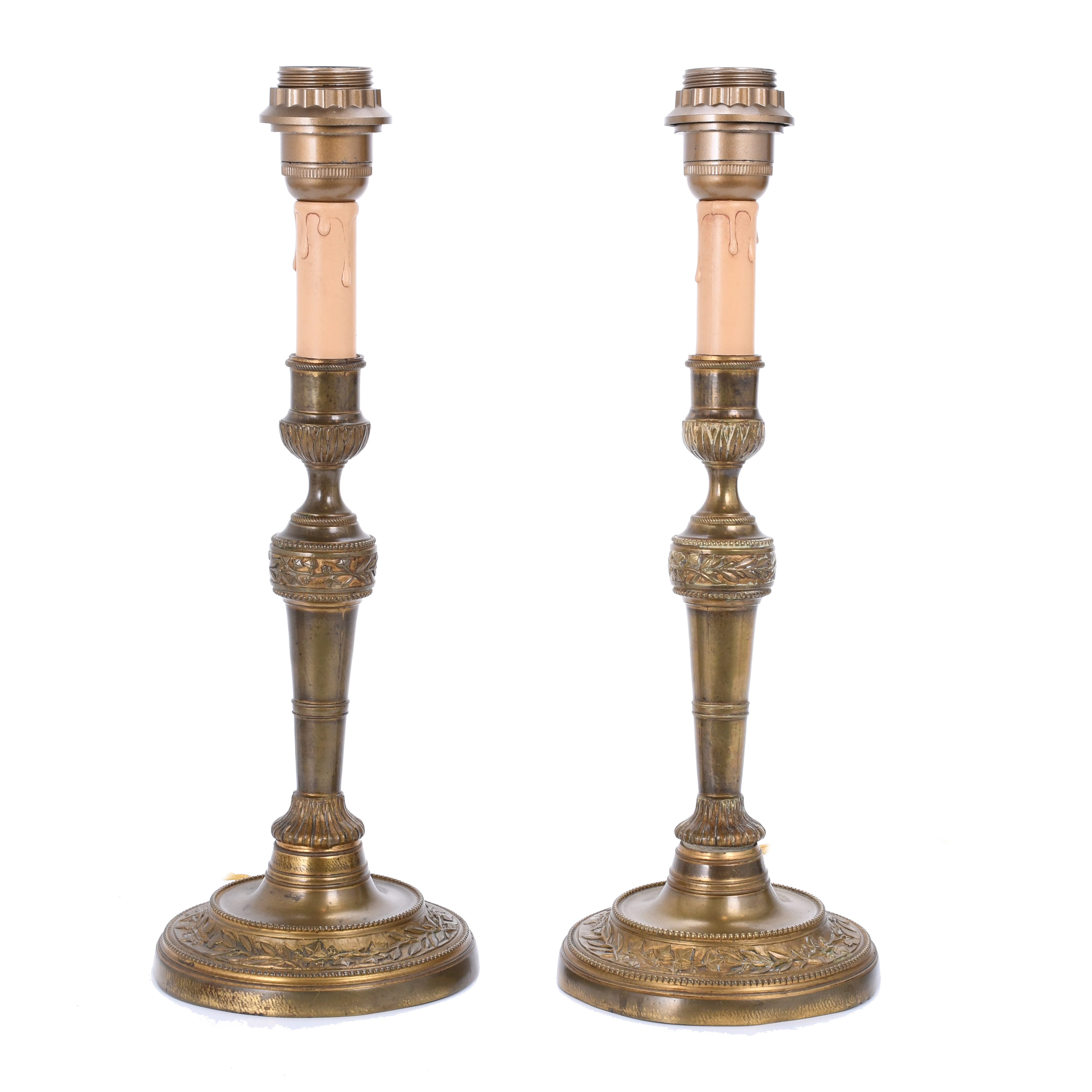 PAIR OF FRENCH CANDLESTICKS, LOUIS XVI STYLE, EARLY 20TH CE