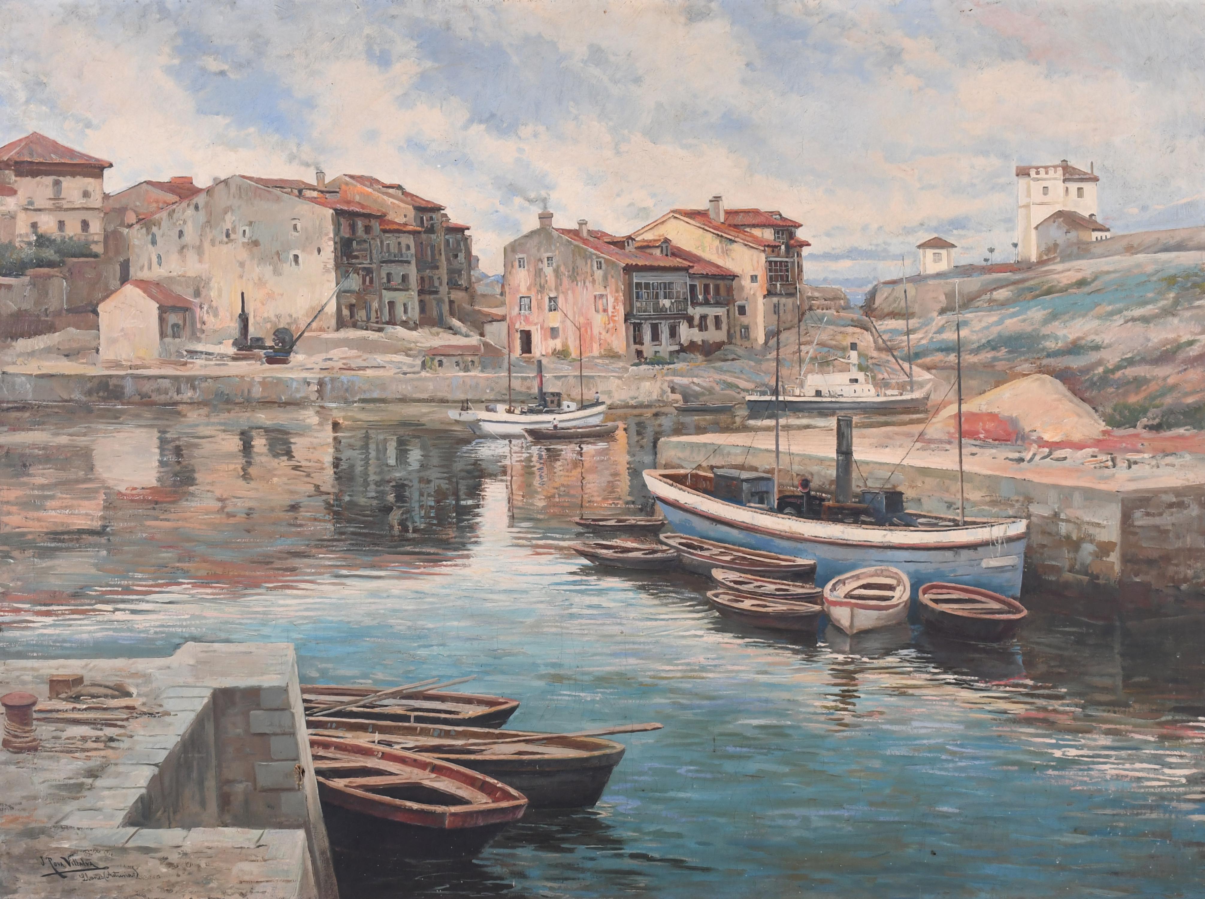 JOSÉ TOVA VILLALBA (1871-1923).  "FISHING PORT", Llanes, As