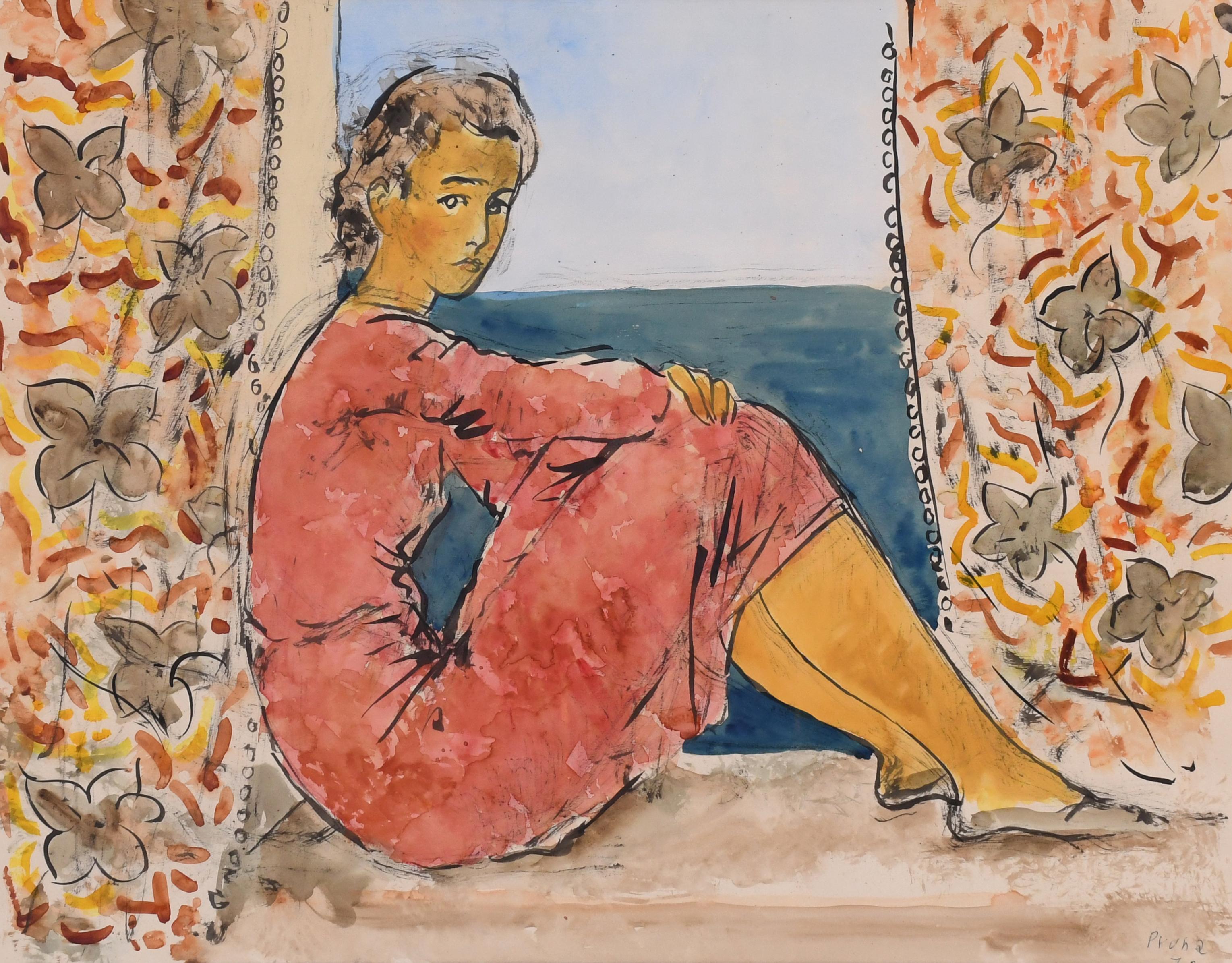 PERE PRUNA OCERANS (1904-1977). "GIRL SITTING BY THE WINDOW