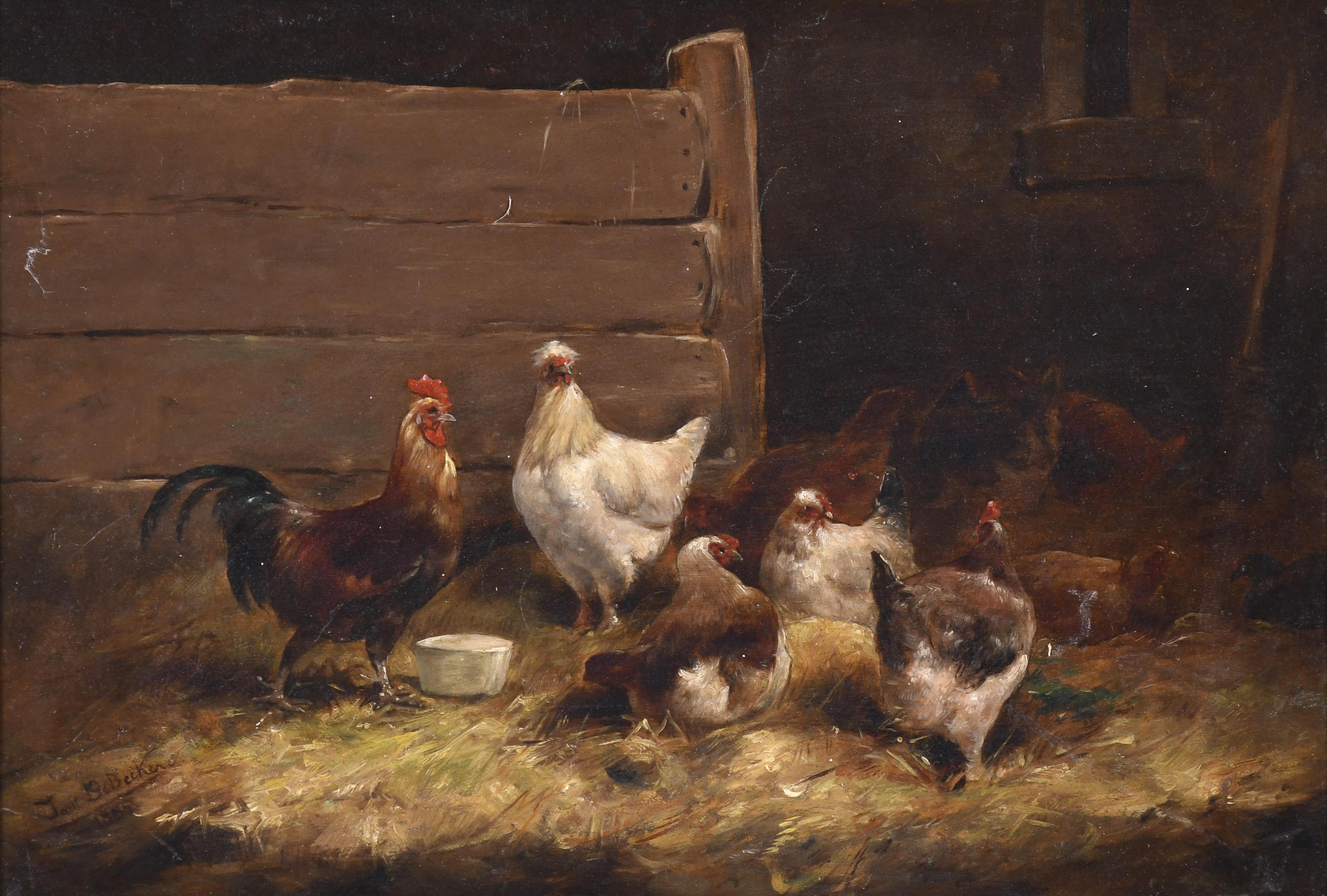 JAN DE BECKER (19TH CENTURY). "HENHOUSE", 1885?.