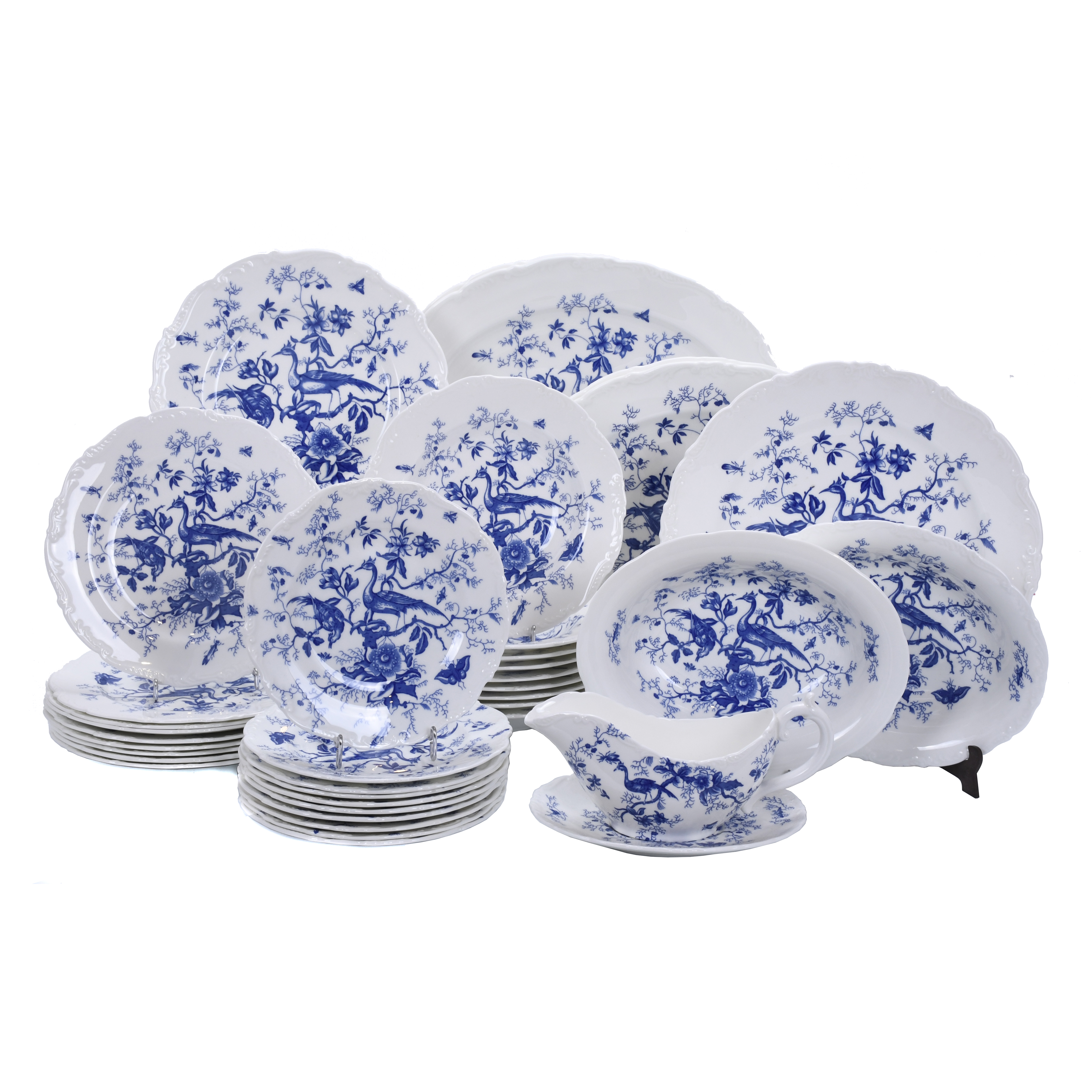 COALPORT. ENGLISH TABLEWARE, "CAIRO BLUE" MODEL, 20TH CENTU