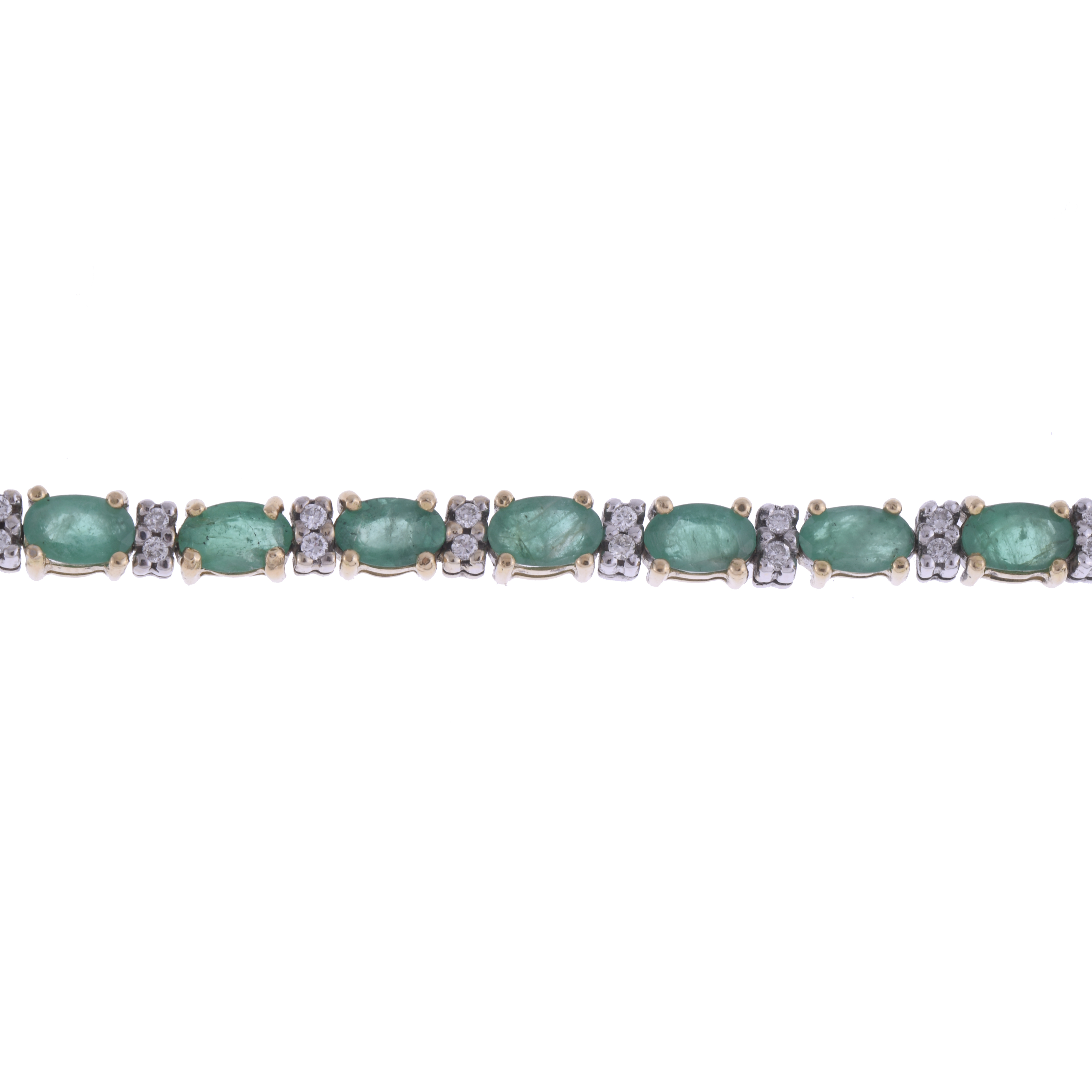 EMERALDS AND DIAMONDS RIVIÈRE BRACELET.