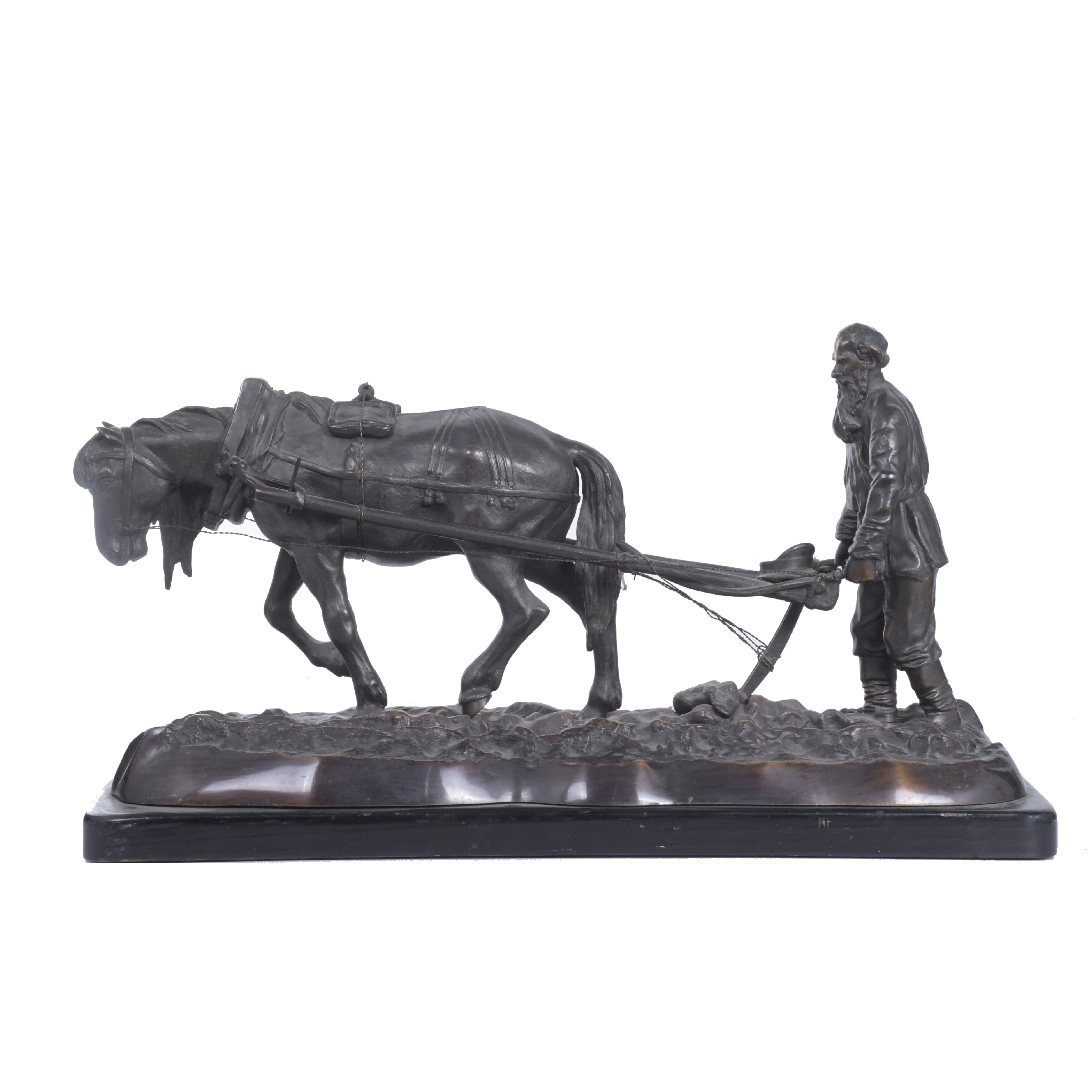 ESCUELA ESPAÑOLA, SIGLO XX. ESCULTURA "ARADO CON CABALLO".