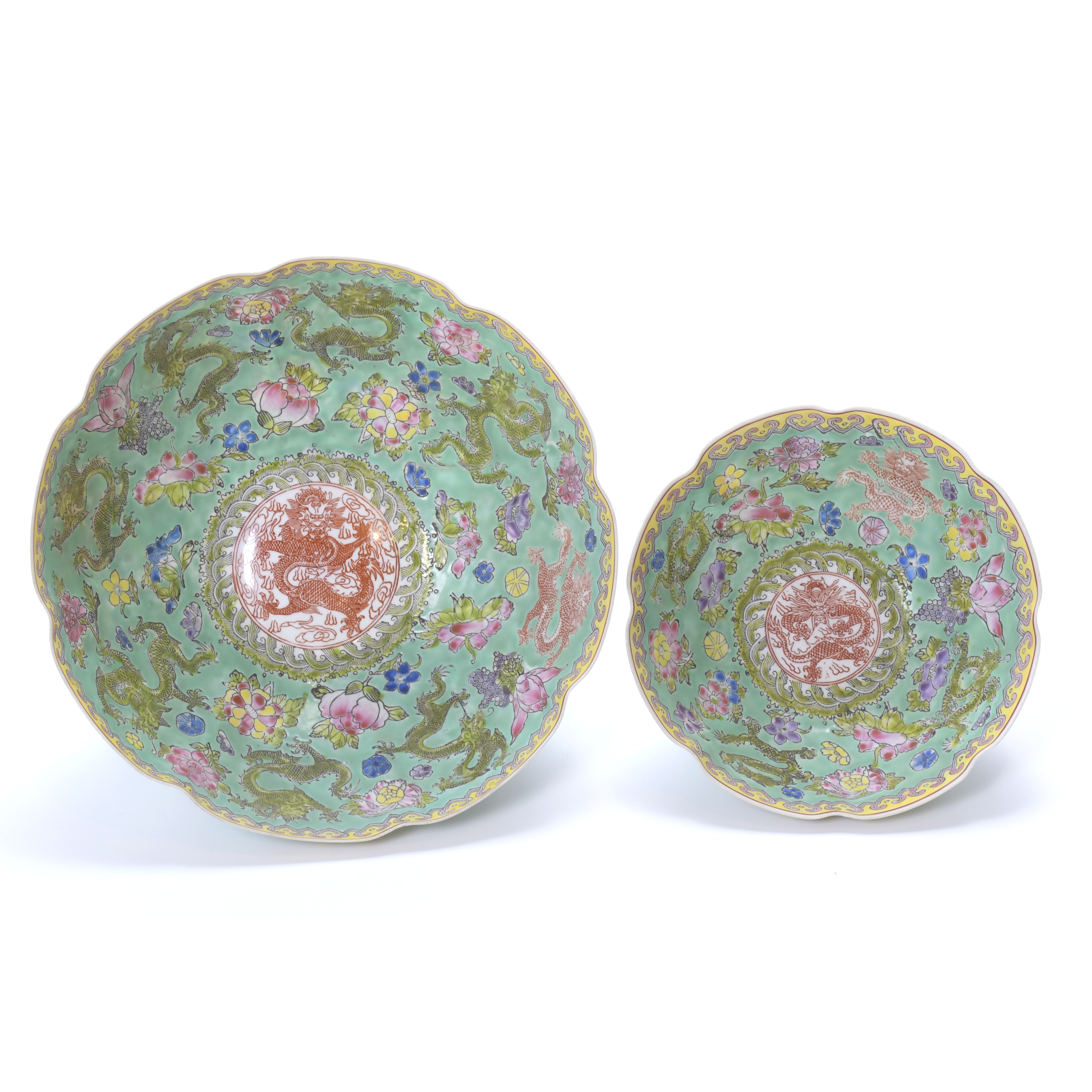 EARLY 20TH CENTURY CHINESE SCHOOL. PAIR OF EGG SHELL GREEN