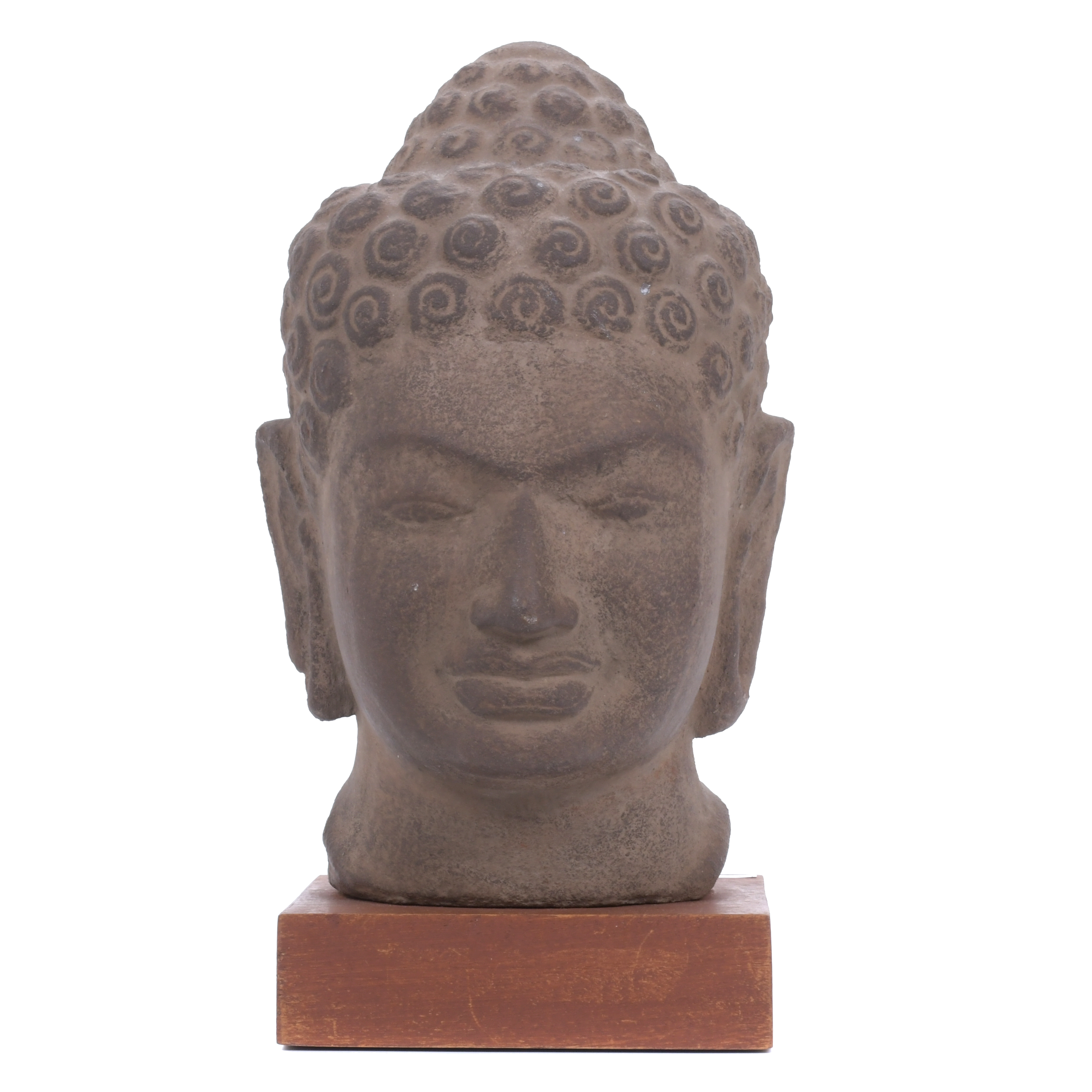 INDONESIAN SCHOOL, 19TH CENTURY. BUDDHA HEAD.