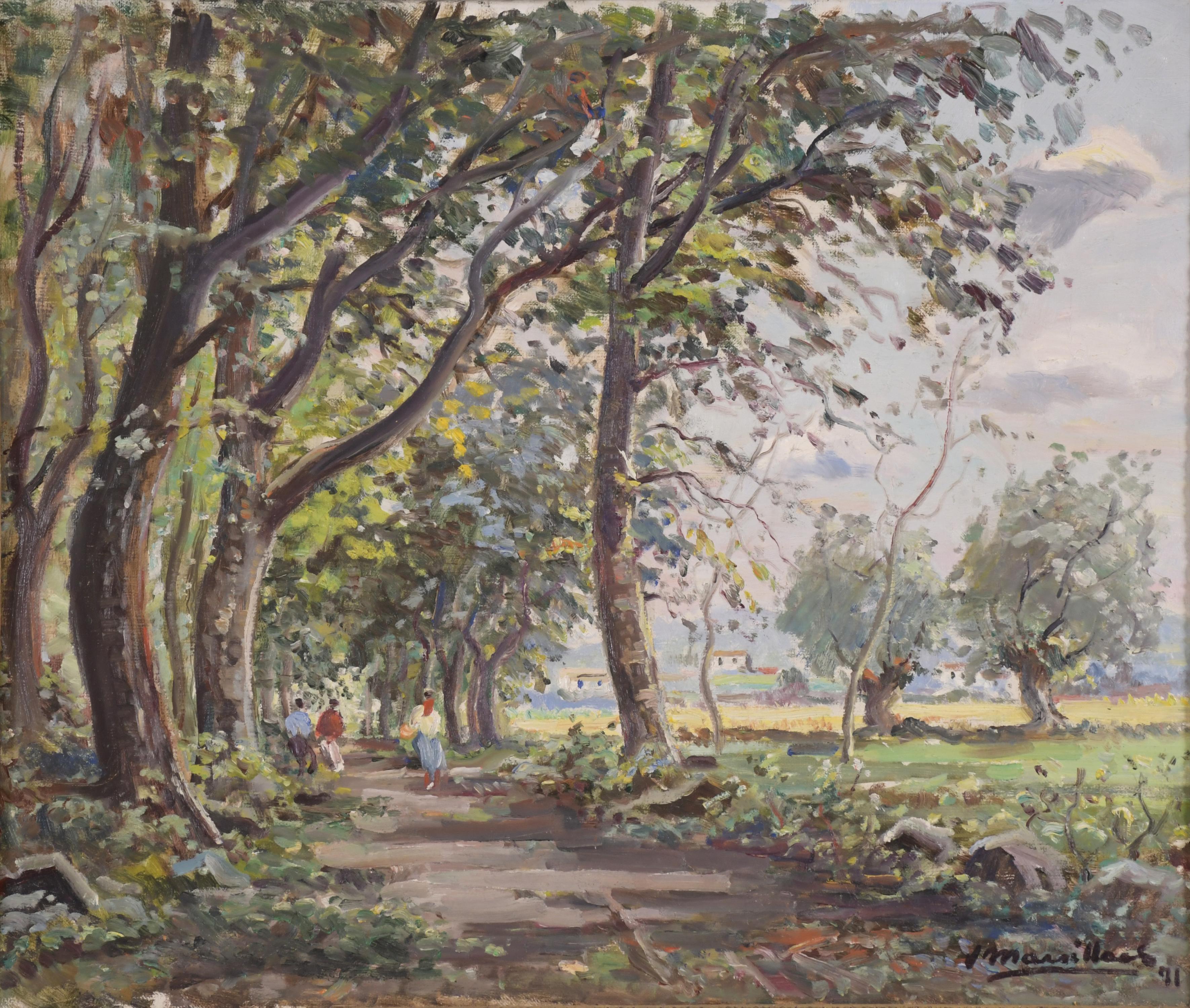 JOAQUIM MARSILLACH CODONY (1905-1986). "PAISAJE DE OLOT", 1