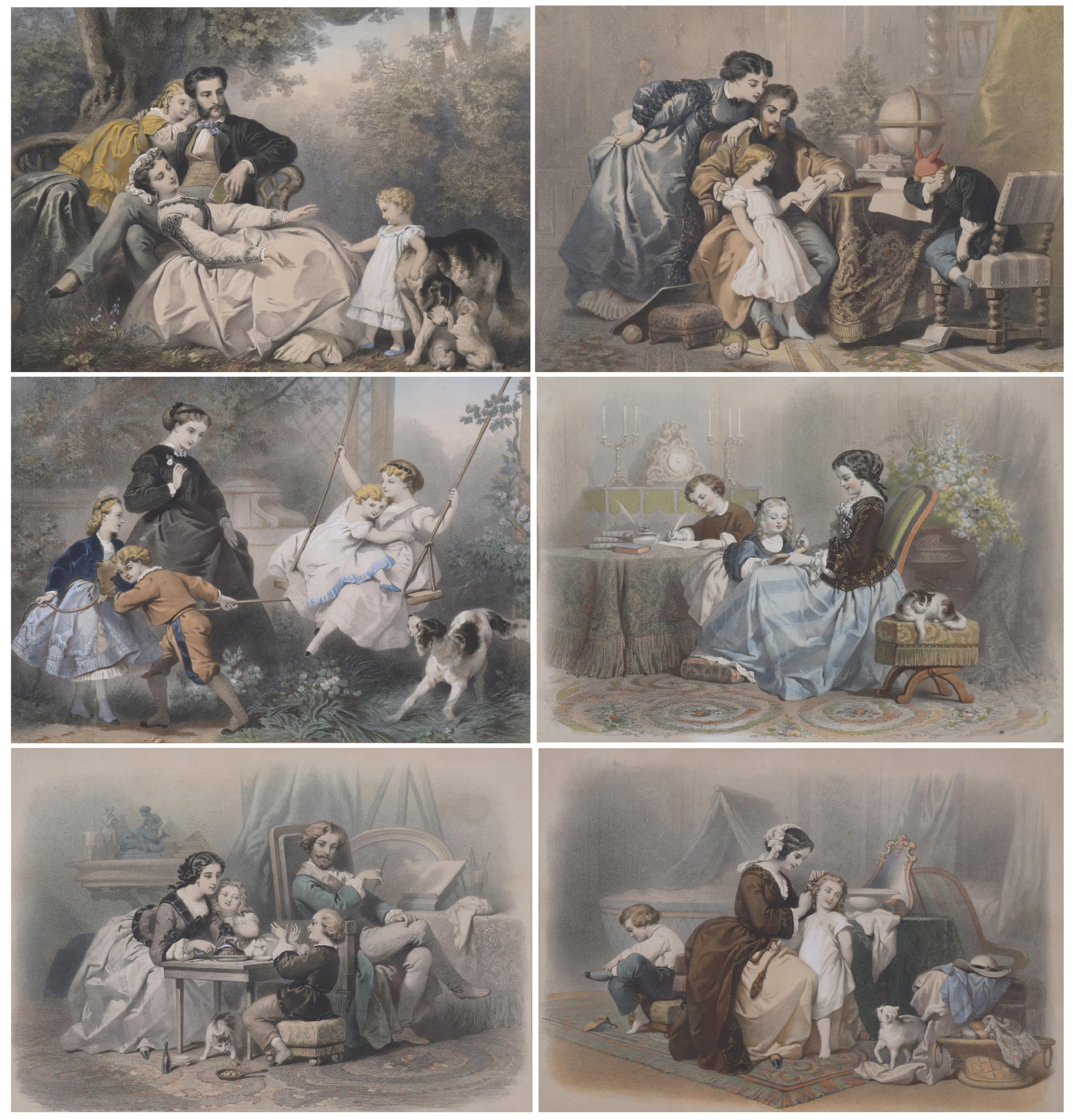 19TH-20TH CENTURY FRENCH SCHOOL. "FAMILY SCENES".