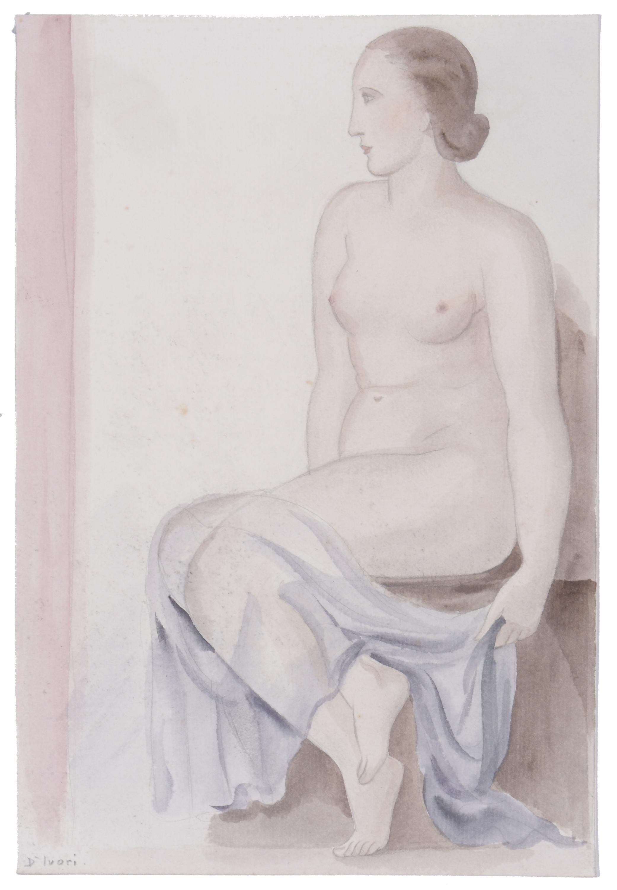 JOAN VILA I PUJOL, "JOAN D&#39;IVORI" (1890-1947). "DESNUDO ACA