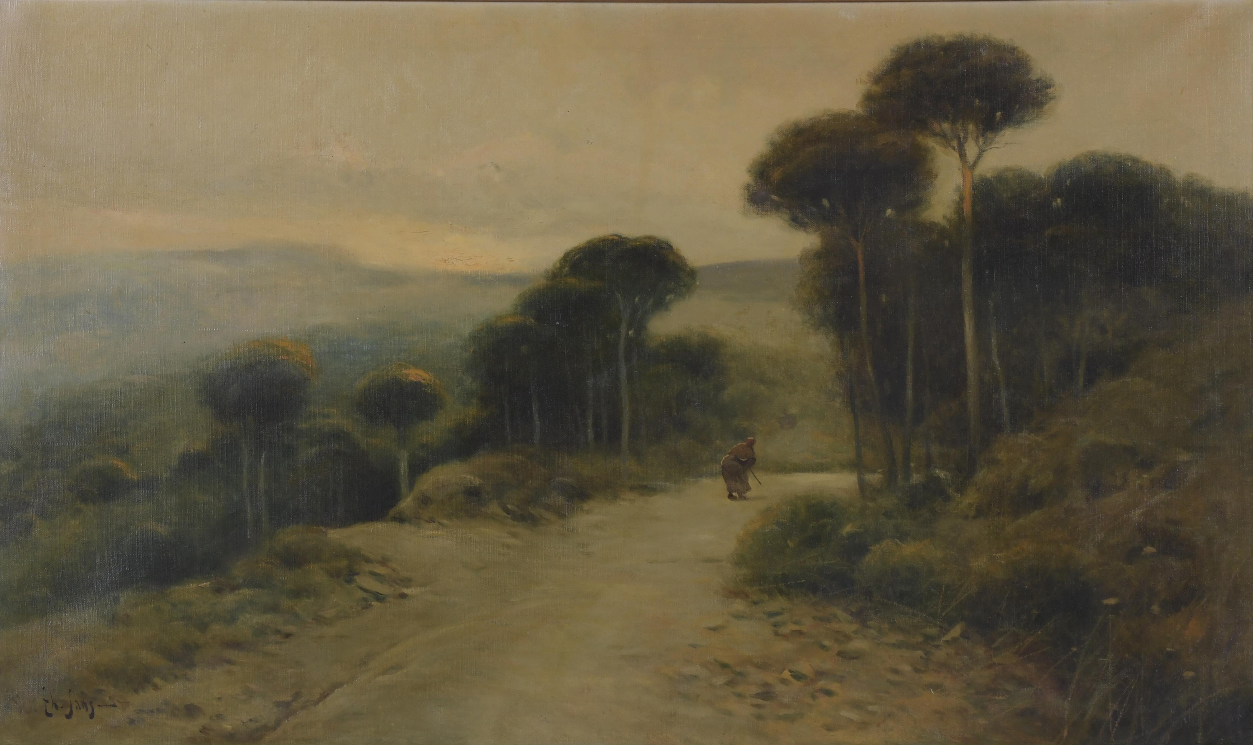 TOMAS SANS CORBELLA (1869-1911).  "PAISAJE CON CAMINO".