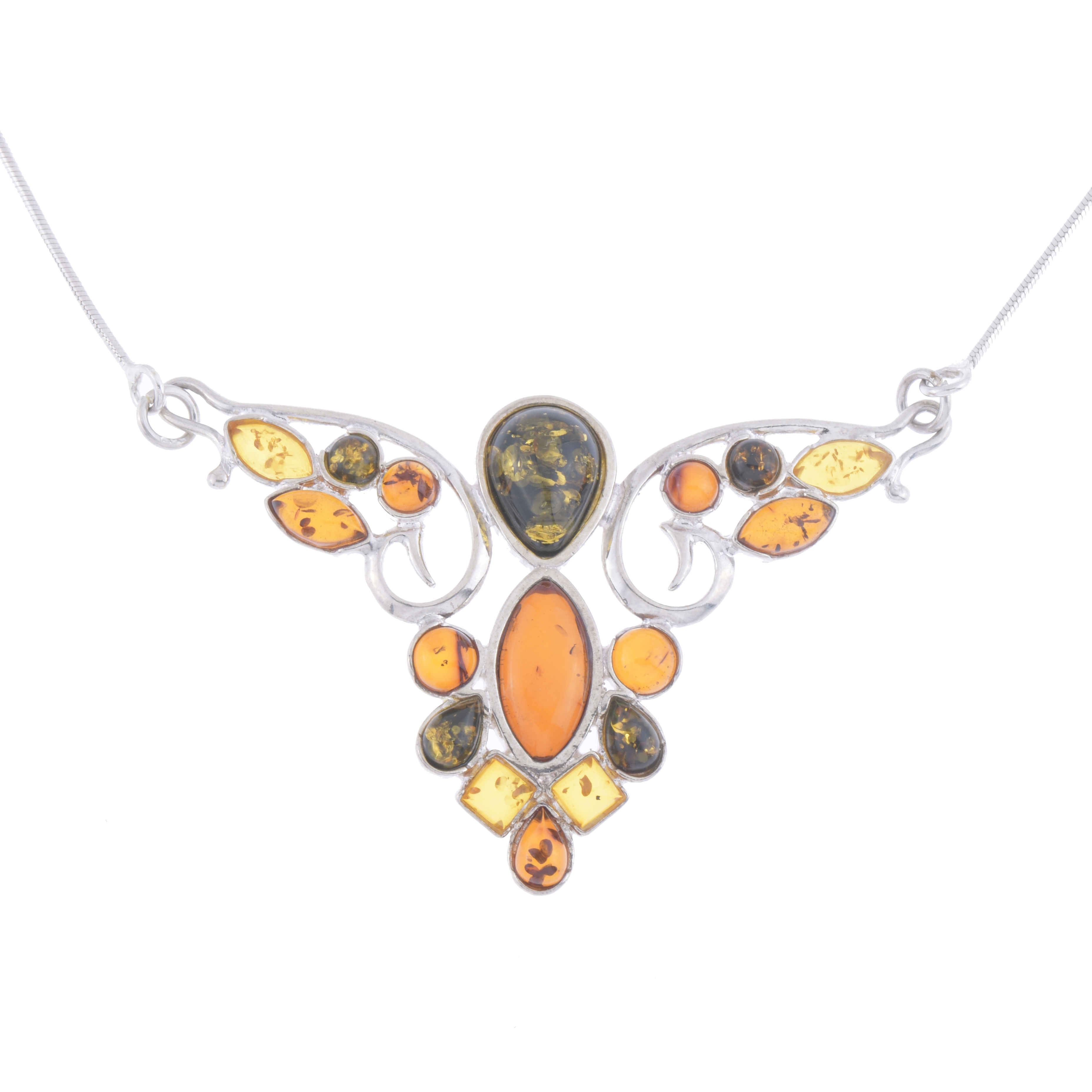 NECKLACE WITH AMBER SIMILE.