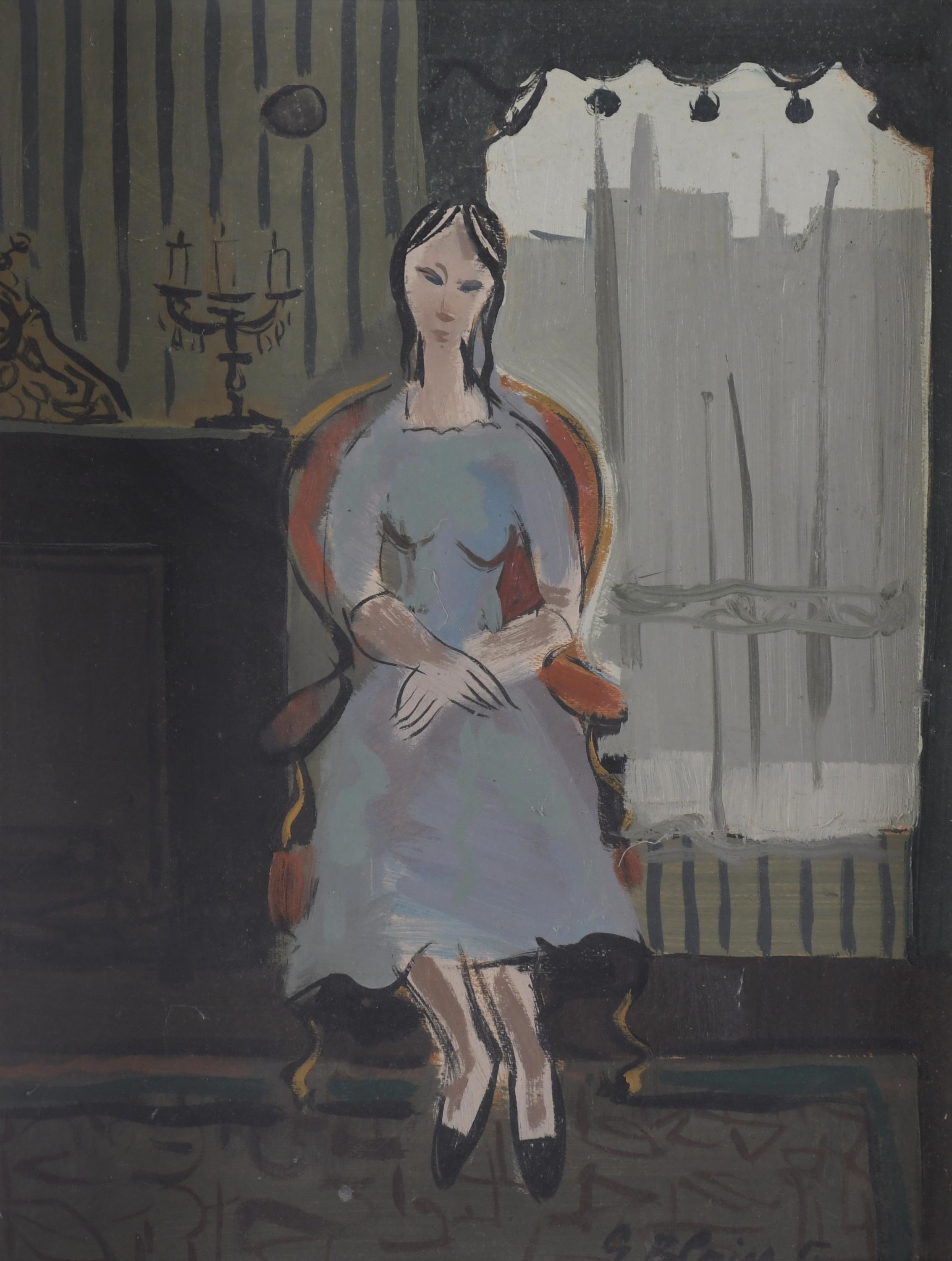 PROBABLY FRENCH SCHOOL, 20TH CENTURY. "SEATED WOMAN".