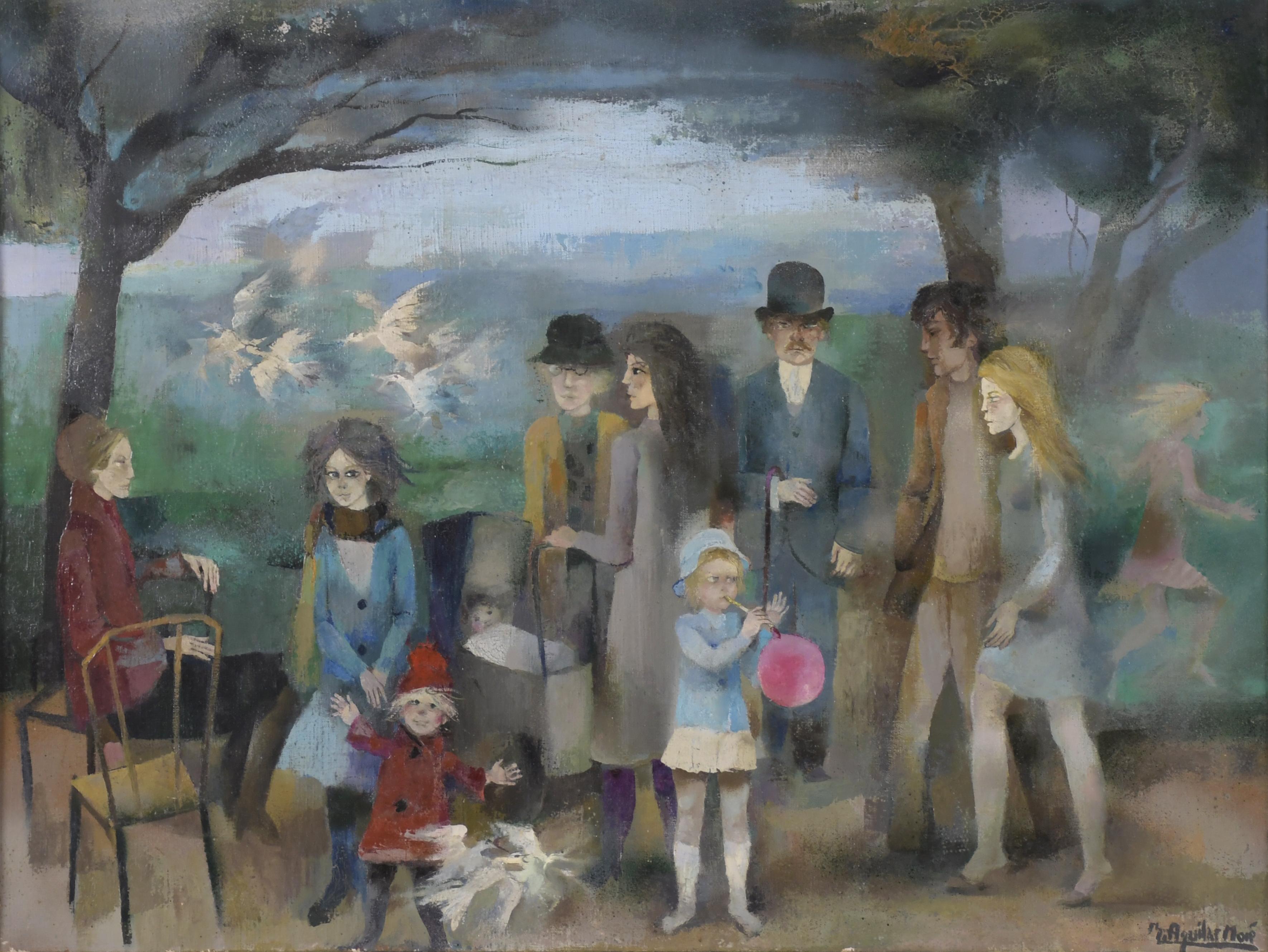 RAMÓN AGUILAR MORÉ (1924-2015). "FAMILIA EN EL PARQUE".