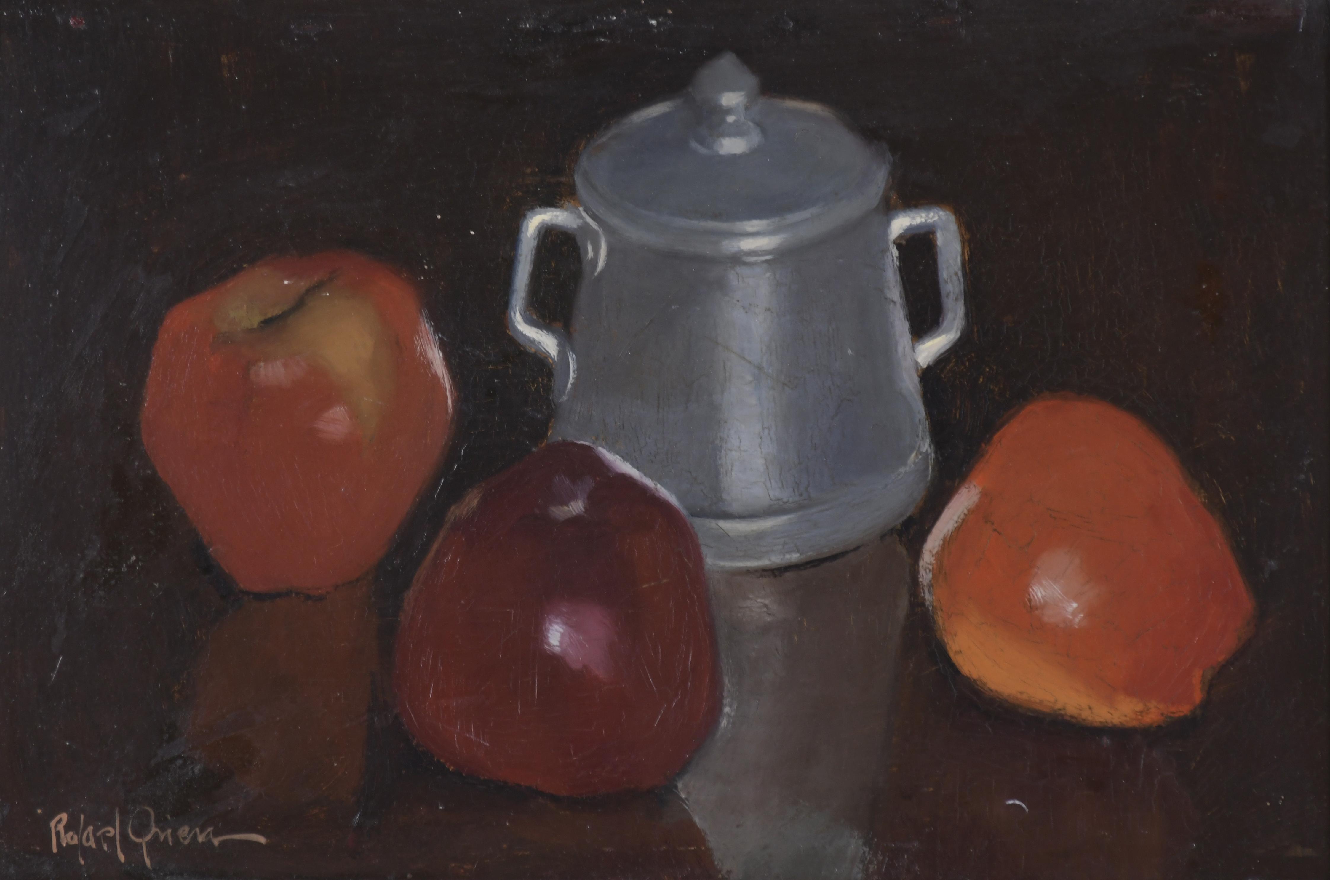 RAFAEL GRIERA (1934-2018).  "STILL LIFE WITH APPLES".