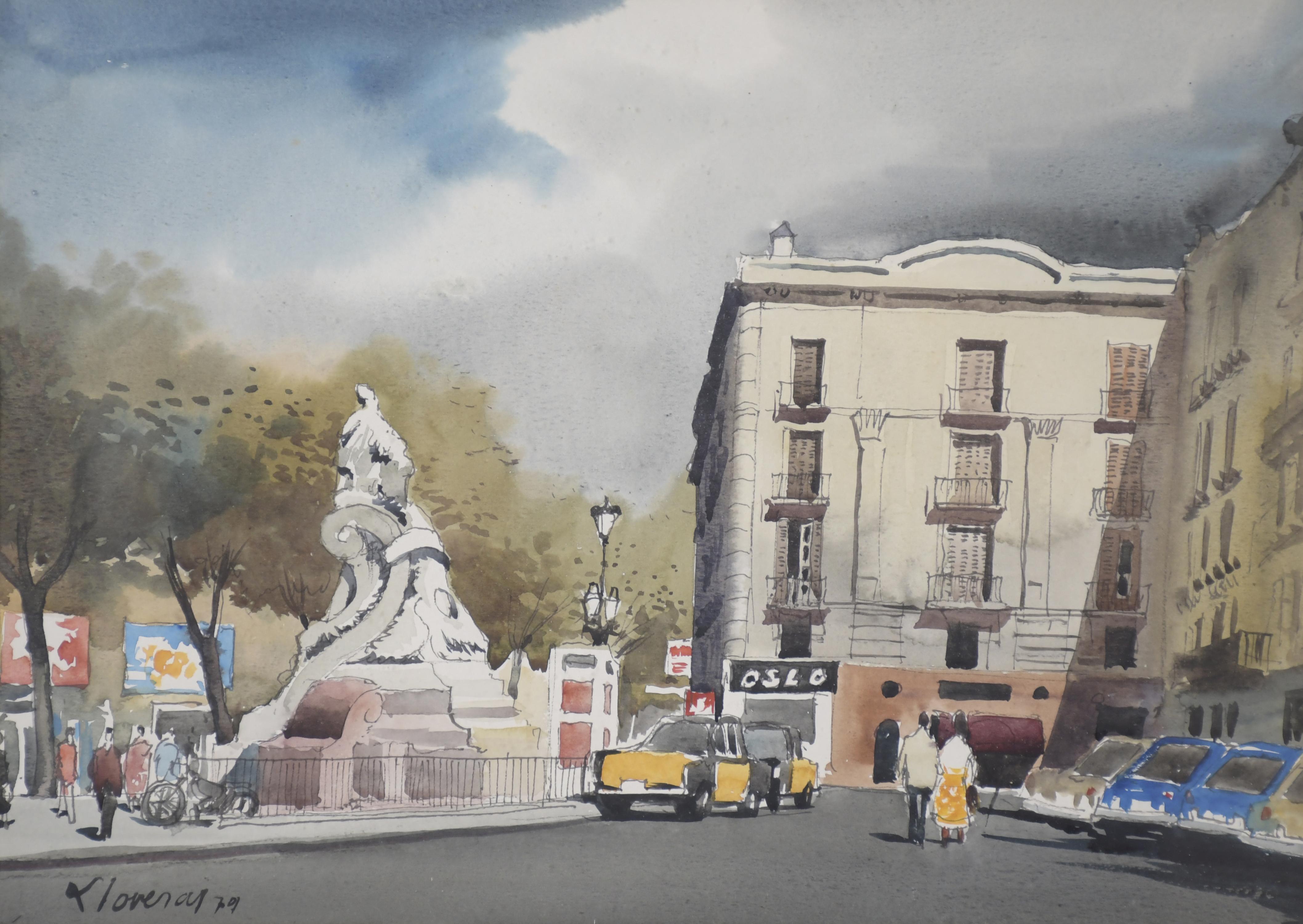 FREDERIC LLOVERAS HERRERA (1912-1983). "PLAZA DEL TEATRO DE