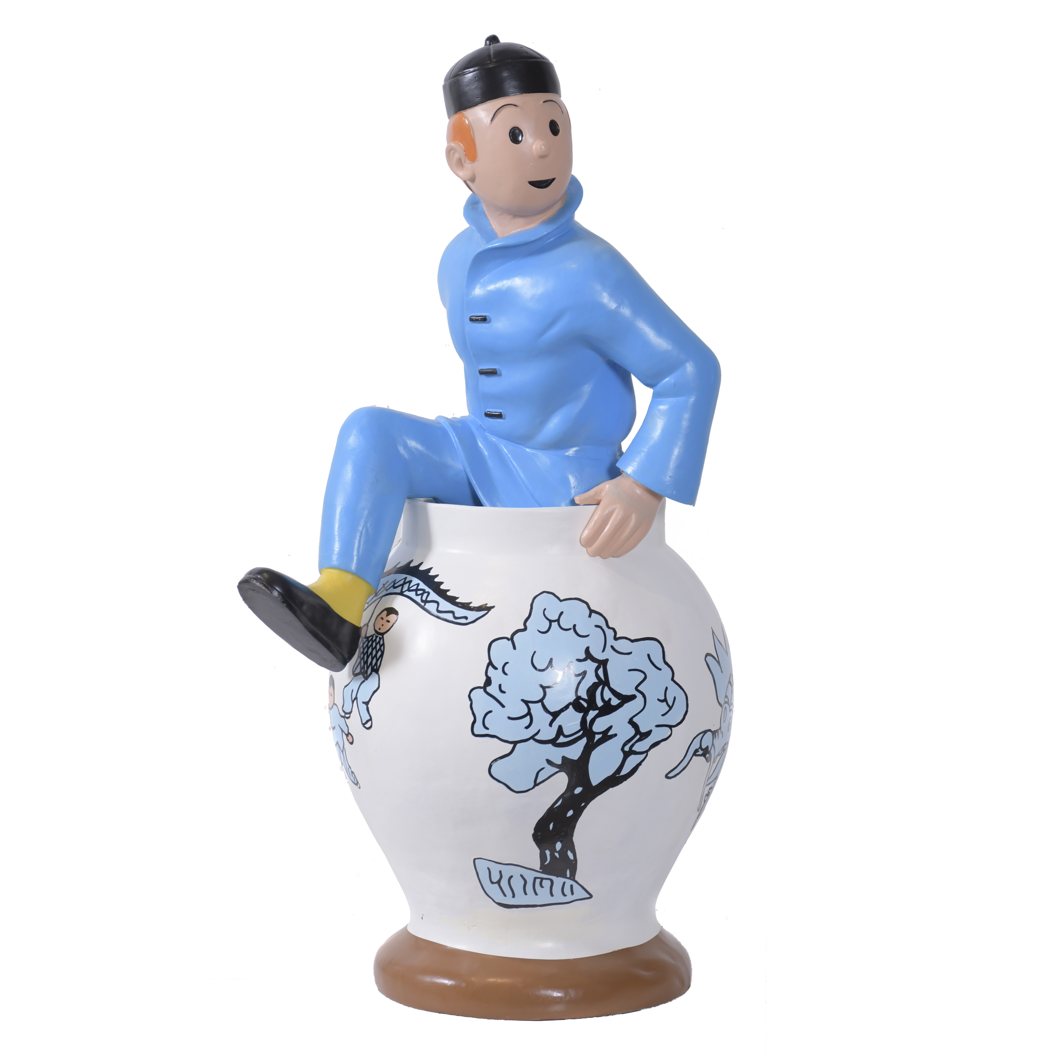 "TINTIN AND THE BLUE LOTUS". DECORATIVE SCULPTURE.