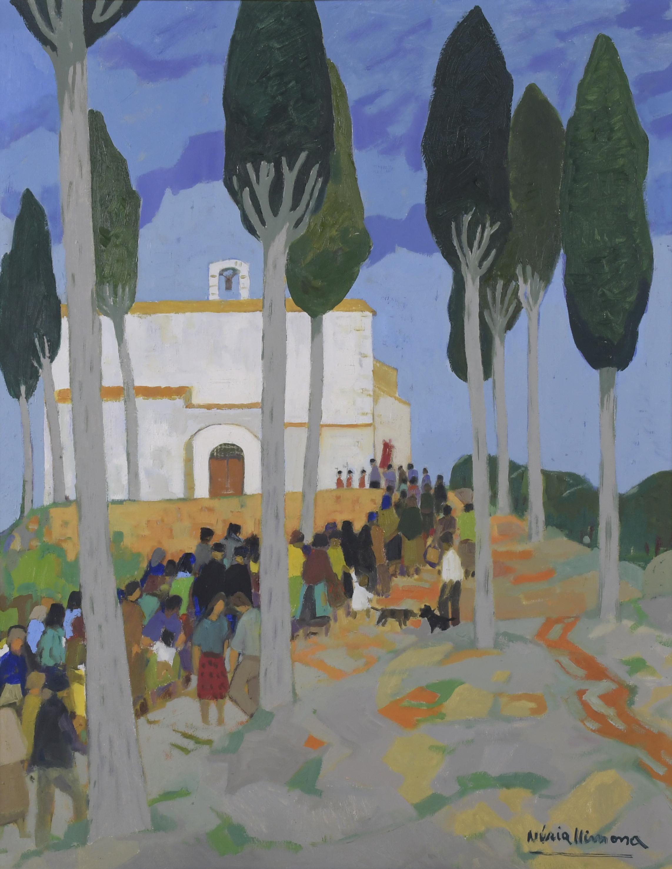 NURIA LLIMONA (1917-2011).  "ON THE WAY TO CHURCH".