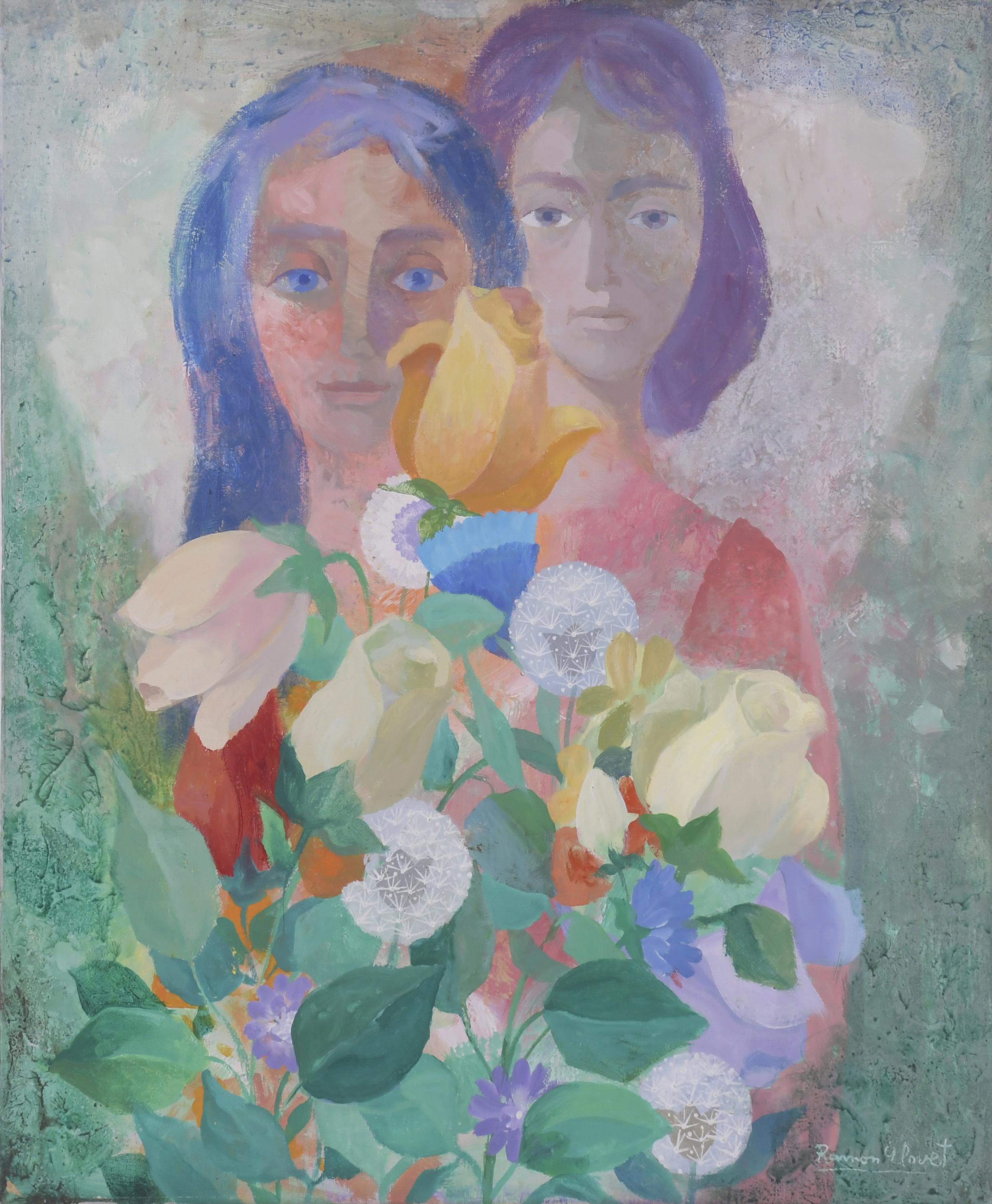 RAMÓN LLOVET (1917-1987). "FIGURAS Y FLORES", 1947.