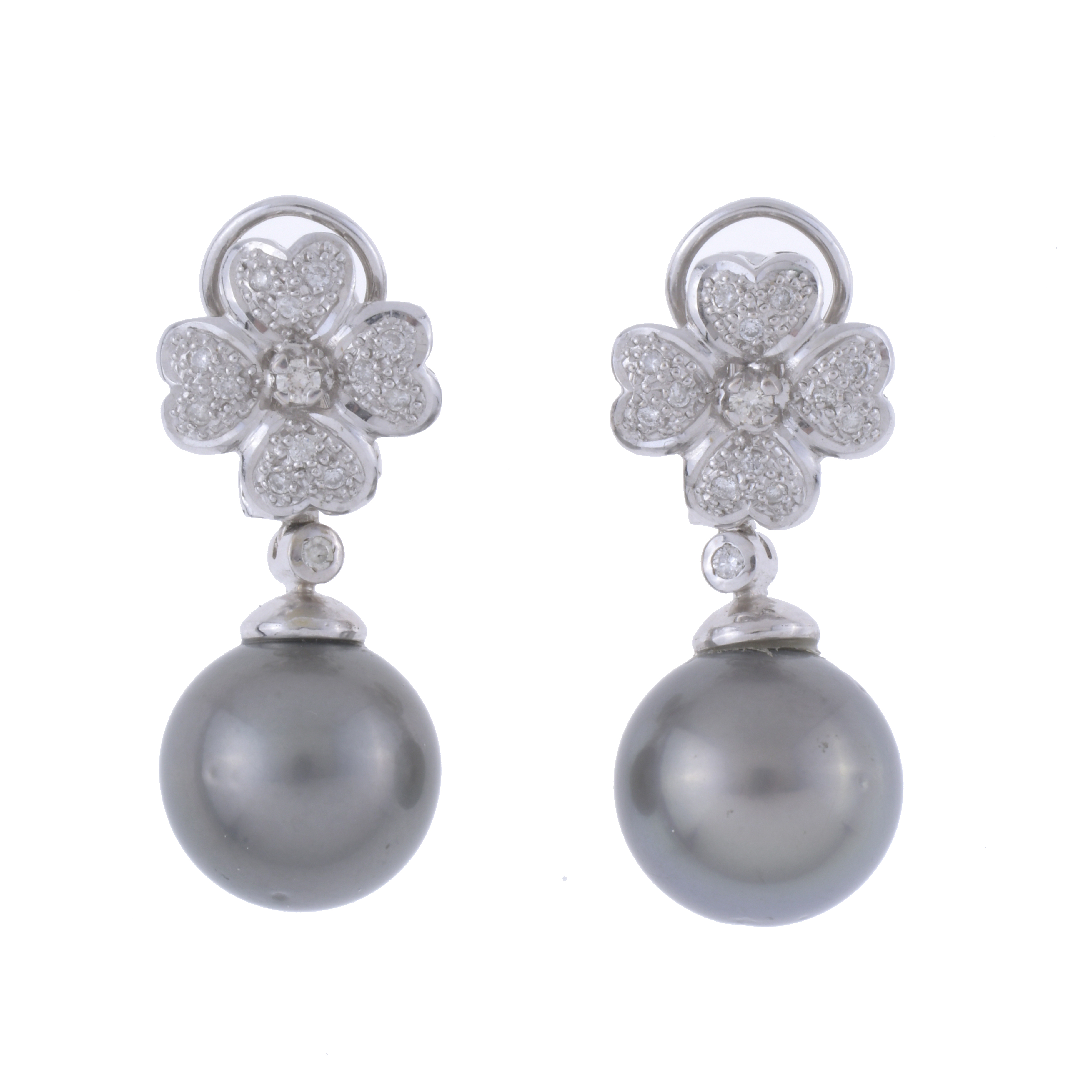 TRANSFORMABLE LONG EARRINGS WITH TAHITI PEARL.