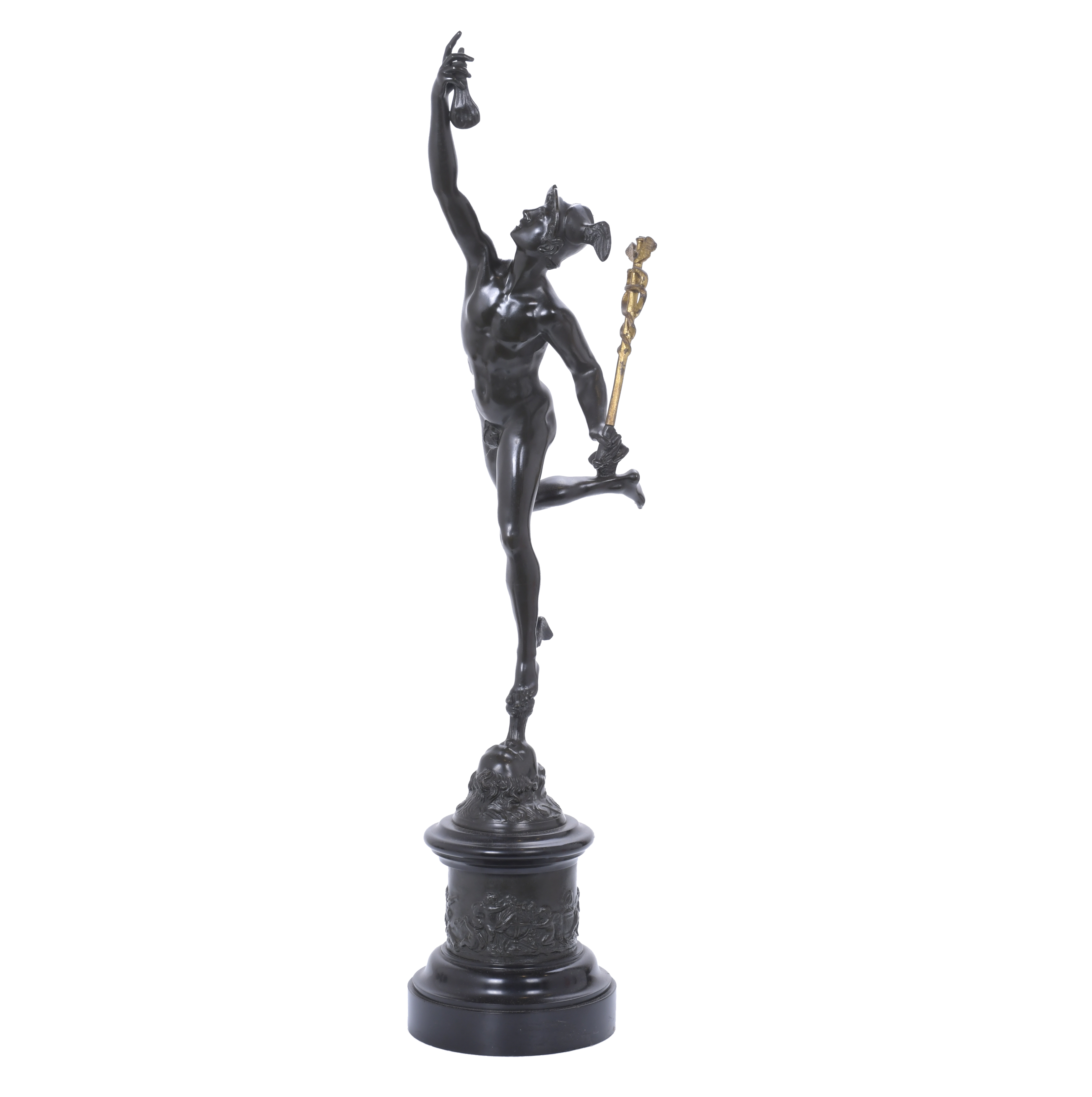 GRAND TOUR, MERCURY BRONZE SCULPTURE, EARLY 19TH CENTURY.