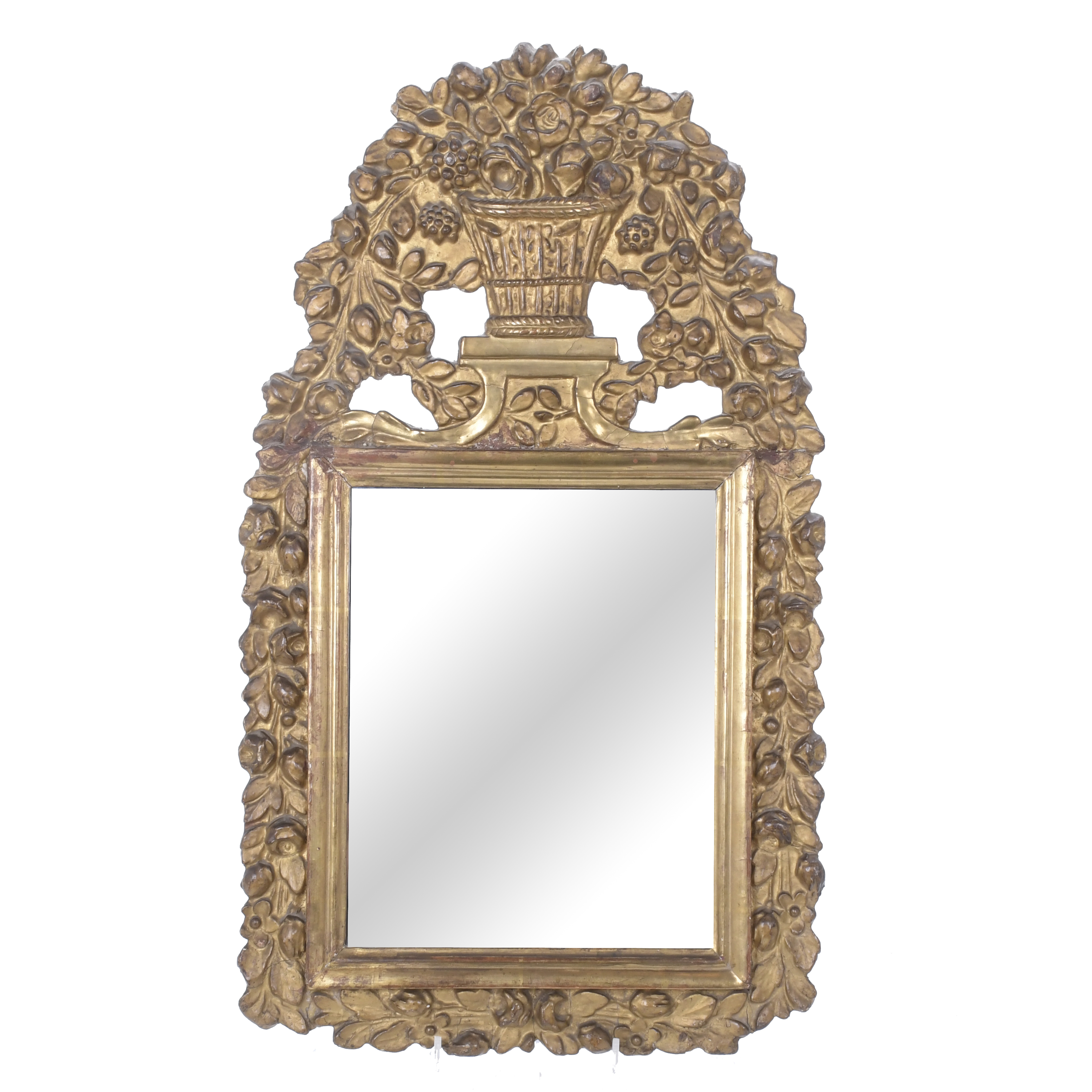 SMALL FRENCH MIRROR, LOUIS XIII STYLE. CIRCA 1870.